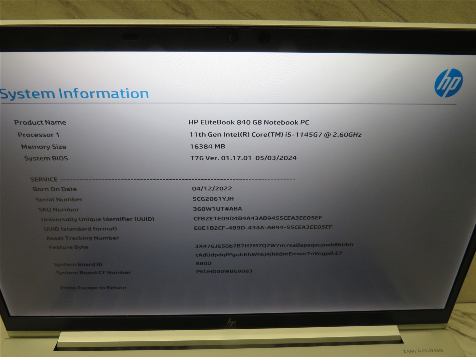 HP Elitebook 840 G8 Laptop Intel Core i5-1145G7@2.6GHz 16GB RAM BIOS LOCKED #2