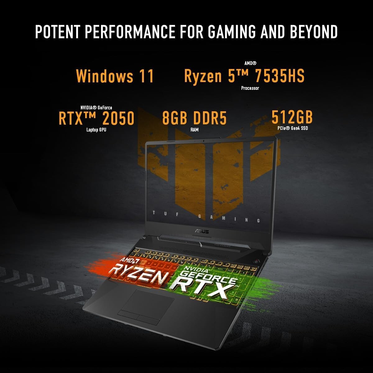 ASUS TUF Gaming A15 2024 RTX 3050 Ryzen 5 8GB 512GB FA506NC-ES51 Laptop PC NEW