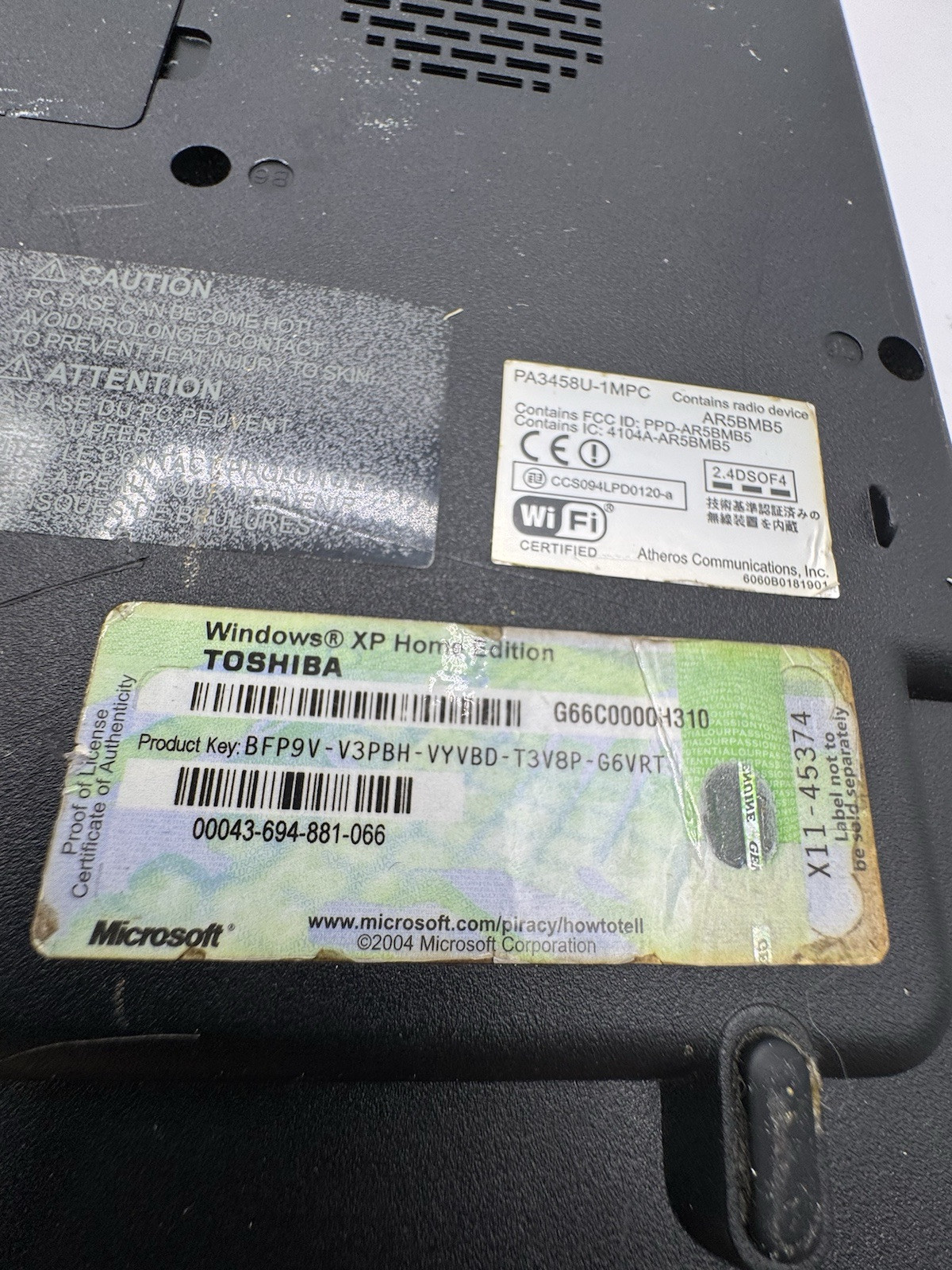 Lot Of 2 Laptops Toshiba Satellite A105-S2081 & ASUS X54C Powers On Locked