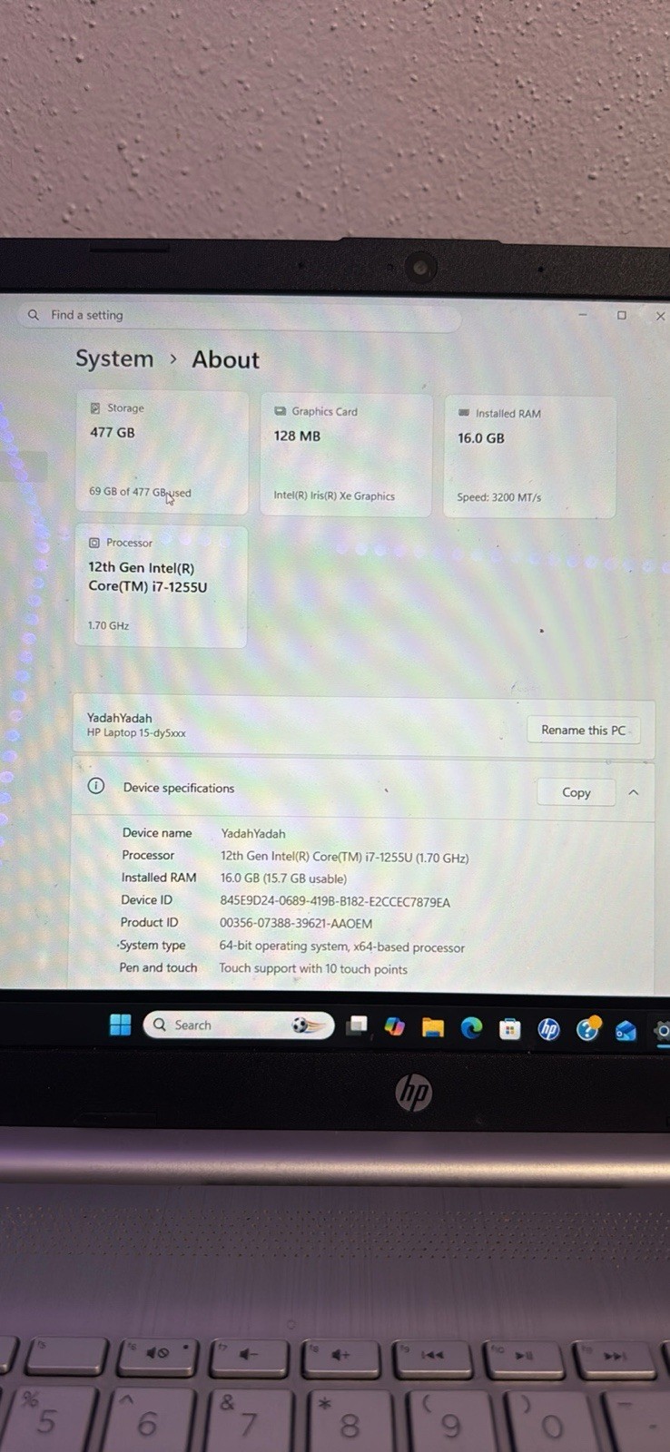 HP 15 Laptop | Intel Core i7 12th Gen | 16GB RAM | 512GB SSD | Excellent