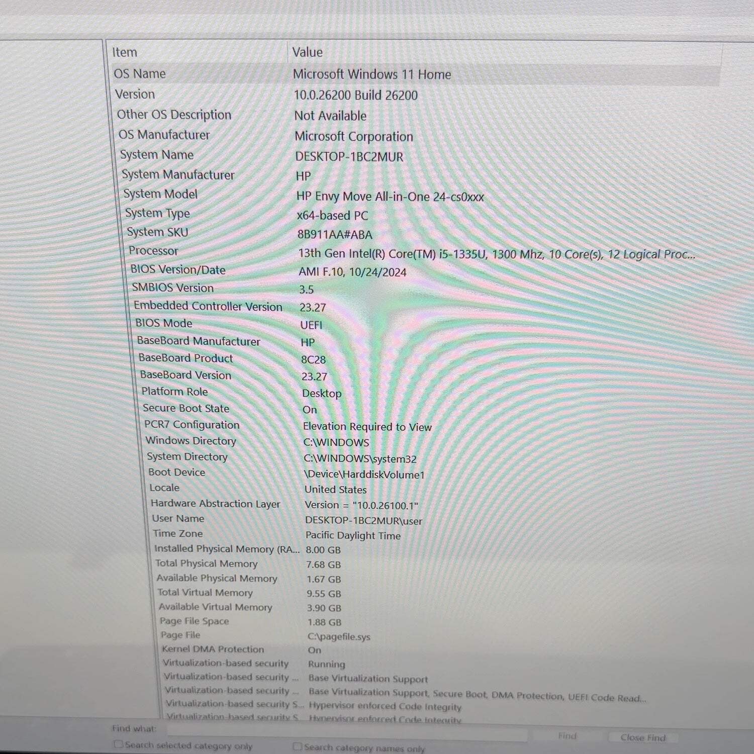 HP Envy Move AIO 8B91AA 23.8″ i5-1335U 1.30GHz 8GB RAM 512GB SSD