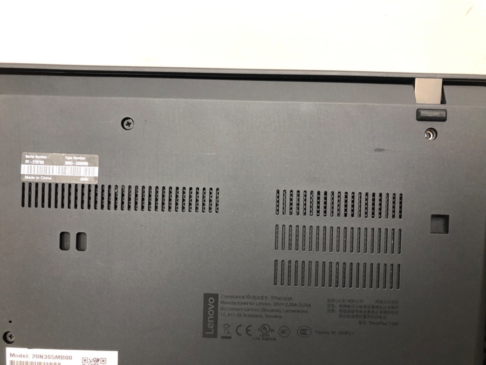 [LOT OF 2] Lenovo ThinkPad T490 14″ 20N3 | NO SSD | PARTS ONLY | MISSING SCREWS