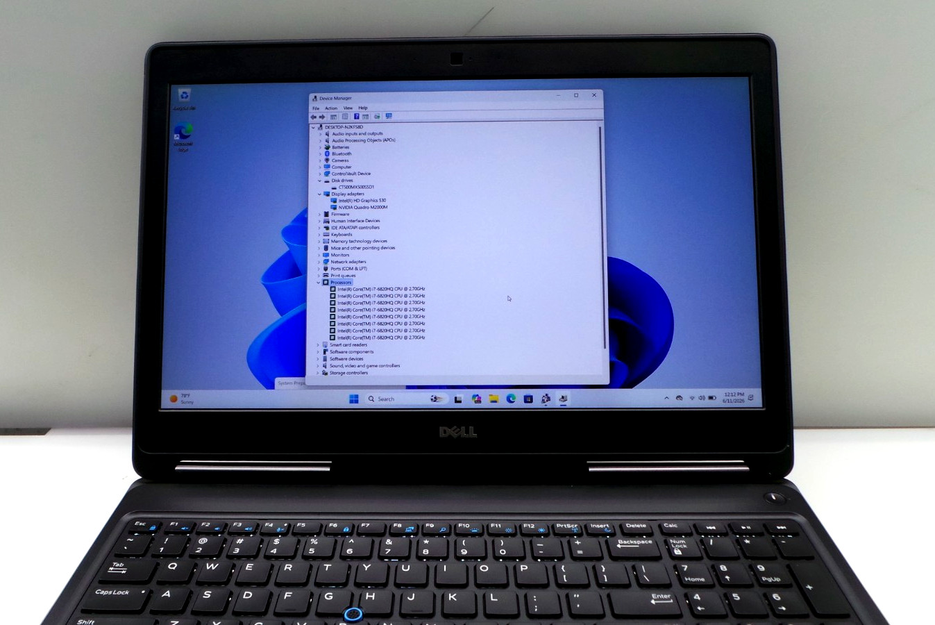 Dell Precision 7510 | 15.6″ | i7-6820HQ | 16GB 500GB SSD | Win 11 Pro
