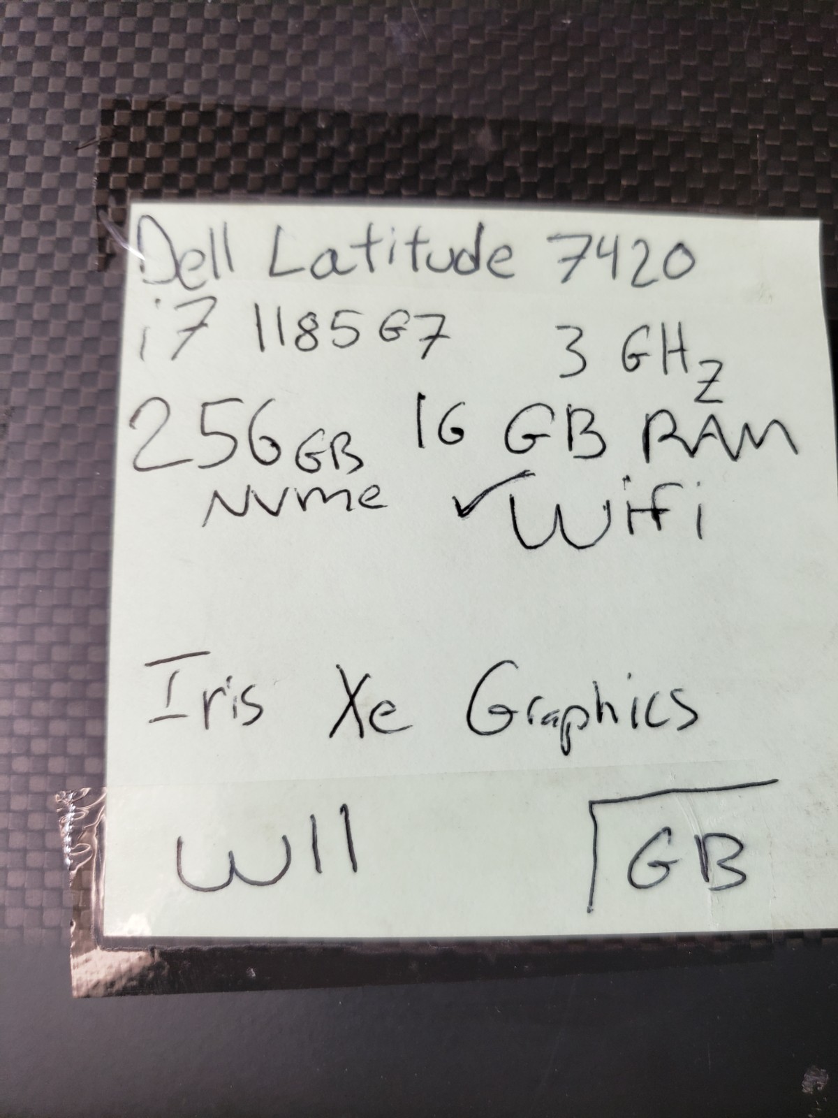 Dell Latitude 7420 14″ Laptop i7-1185G7 3GHz 16GB Ram 256GB NVMe Win11 Reset
