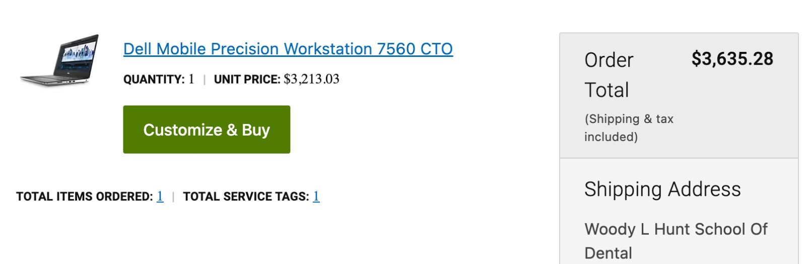 Dell Precision Workstation 7560 CTO 15.6” 1 TB SSD i7 64gb NDIVIA RTX A5000