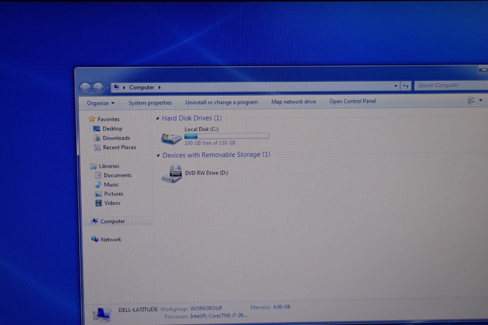Dell Latitude E6520 Laptop Intel Core i7-2640M 128GB SSD Windows 7 Pro 32-bit