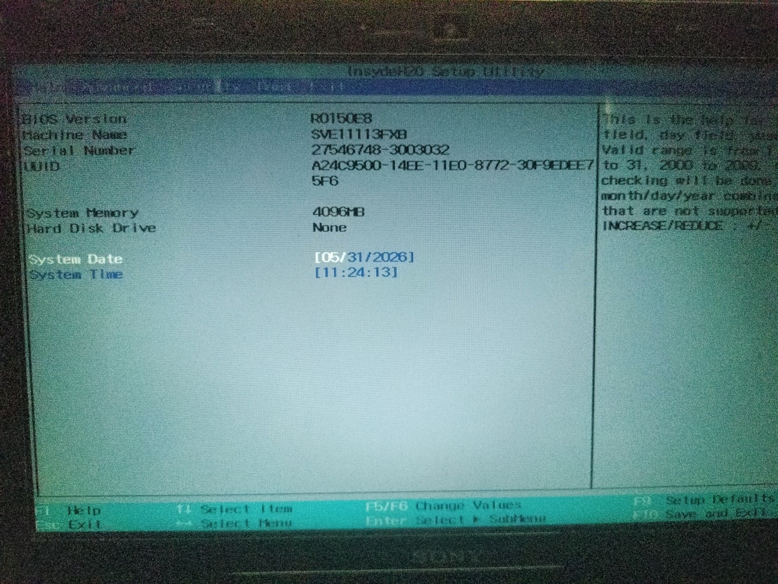 Sony VAIO E Series SVE111A11L 4GB RAM