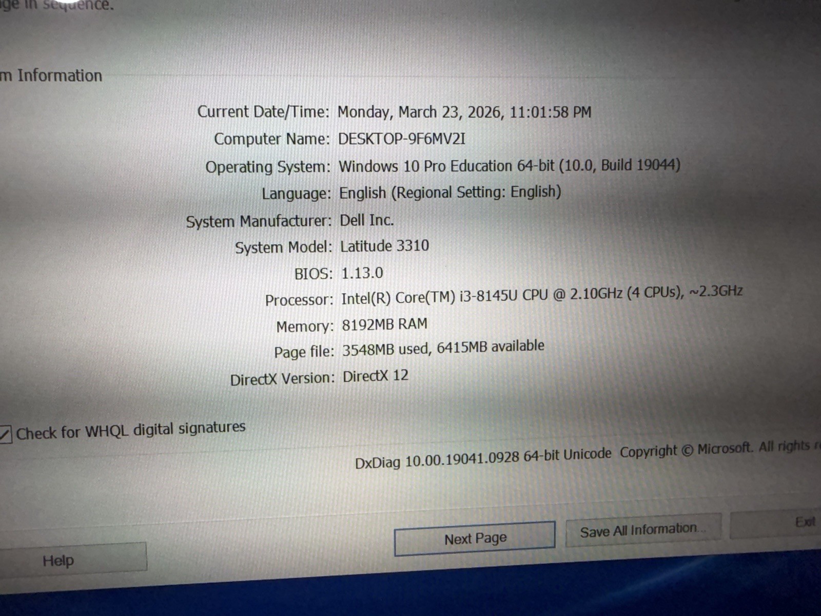 Dell Latitude 3310 i3-8145U 8GB 128GB 13.3T W10P G3VJ1 Brand New touch screen