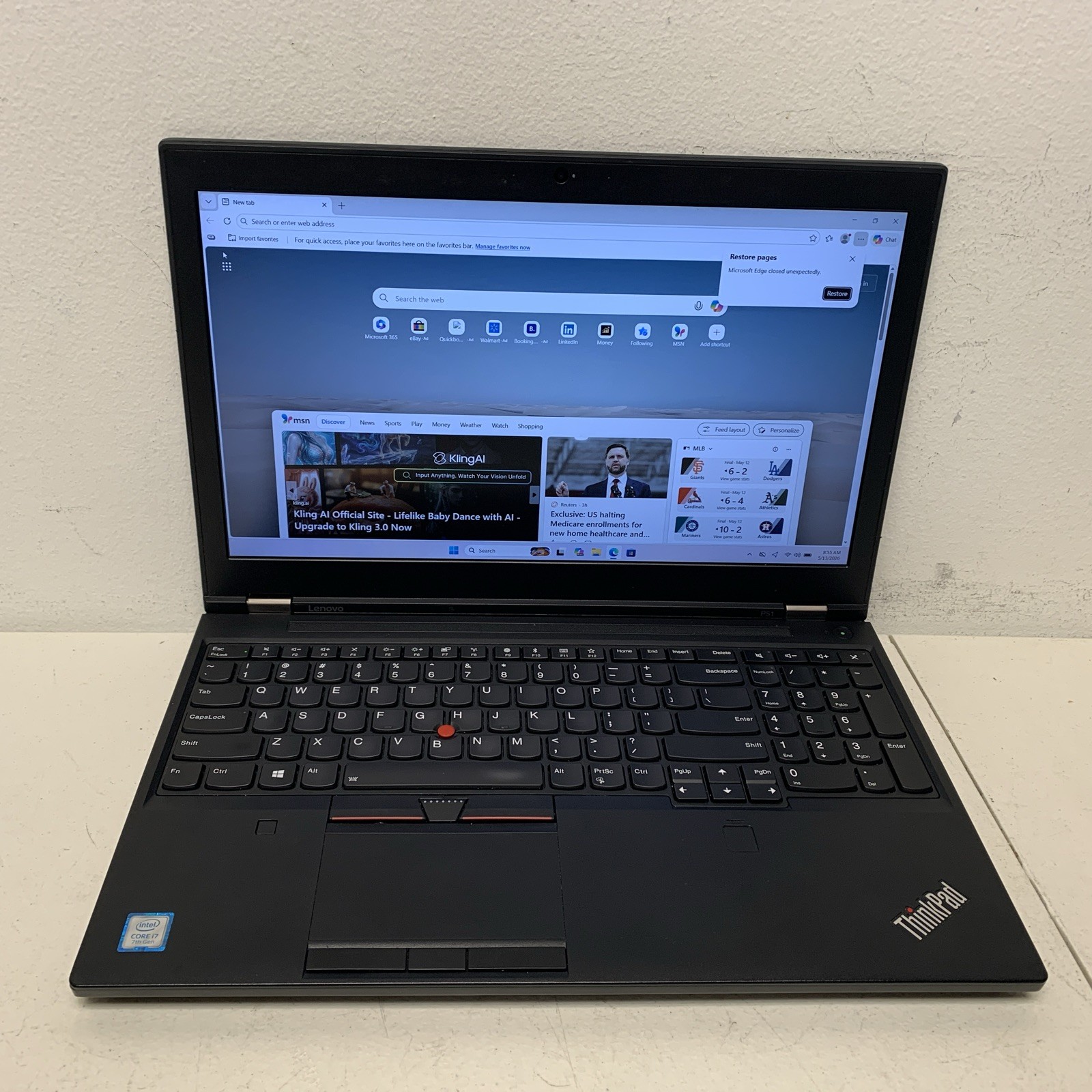 Lenovo ThinkPad P51 Core i7-7700HQ 16GB Ram 500GB SSD Windows 11 Pro