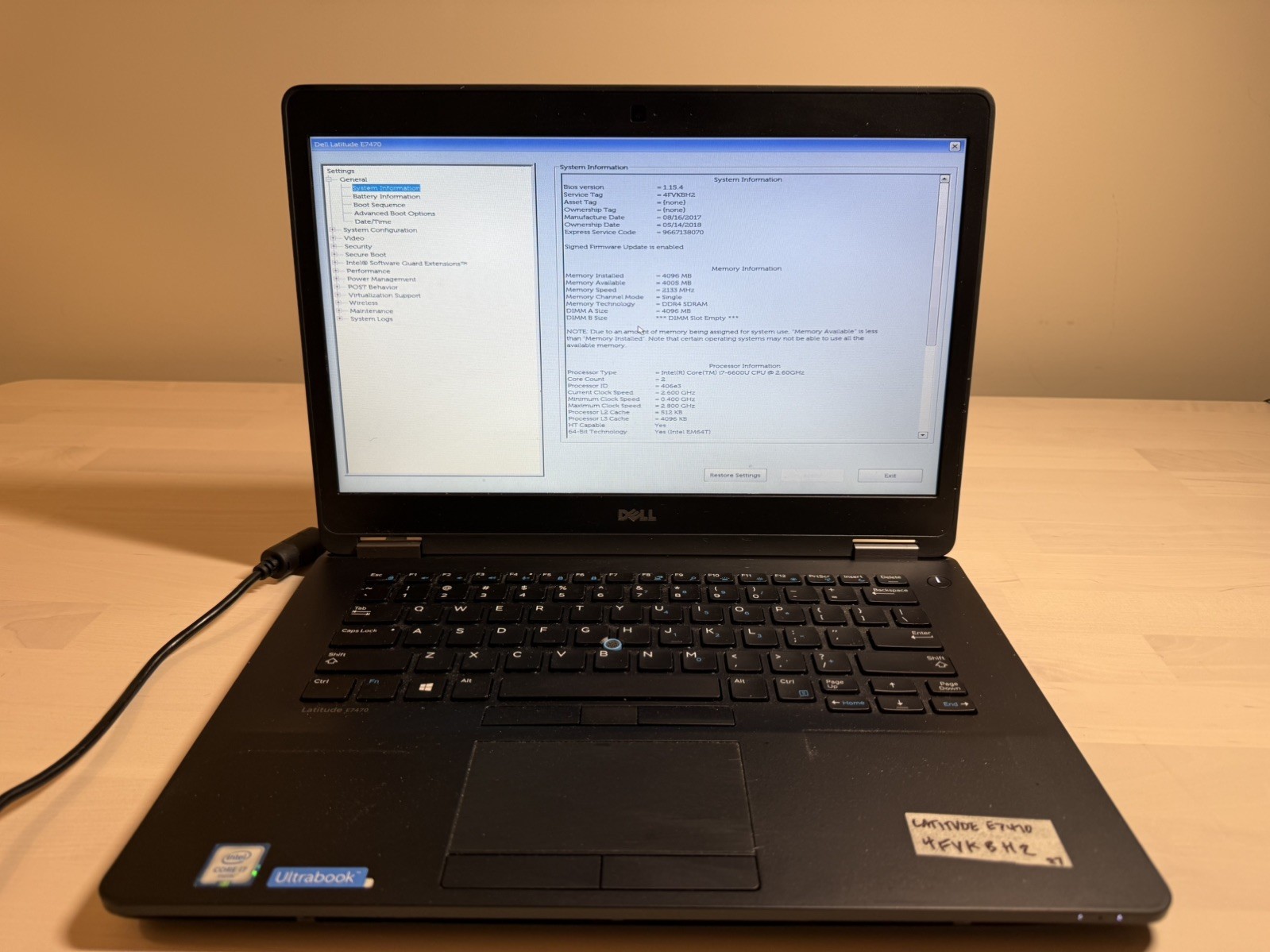 Dell Latitude E7470 Laptop Intel Core i7 6th Gen No HD/OS/AC Adapter