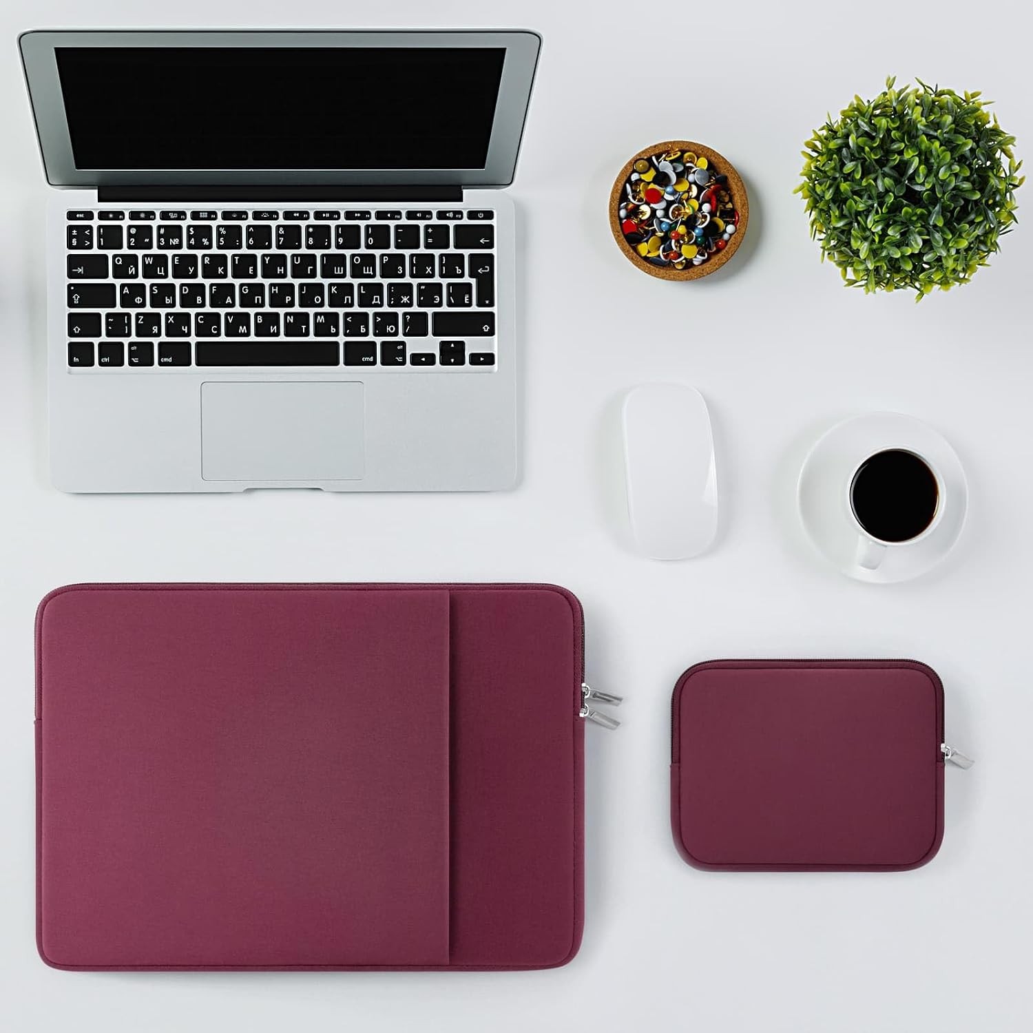 15.6 Inch Laptop Sleeve Protective Case Soft Carrying Zipper Bag Cover Red