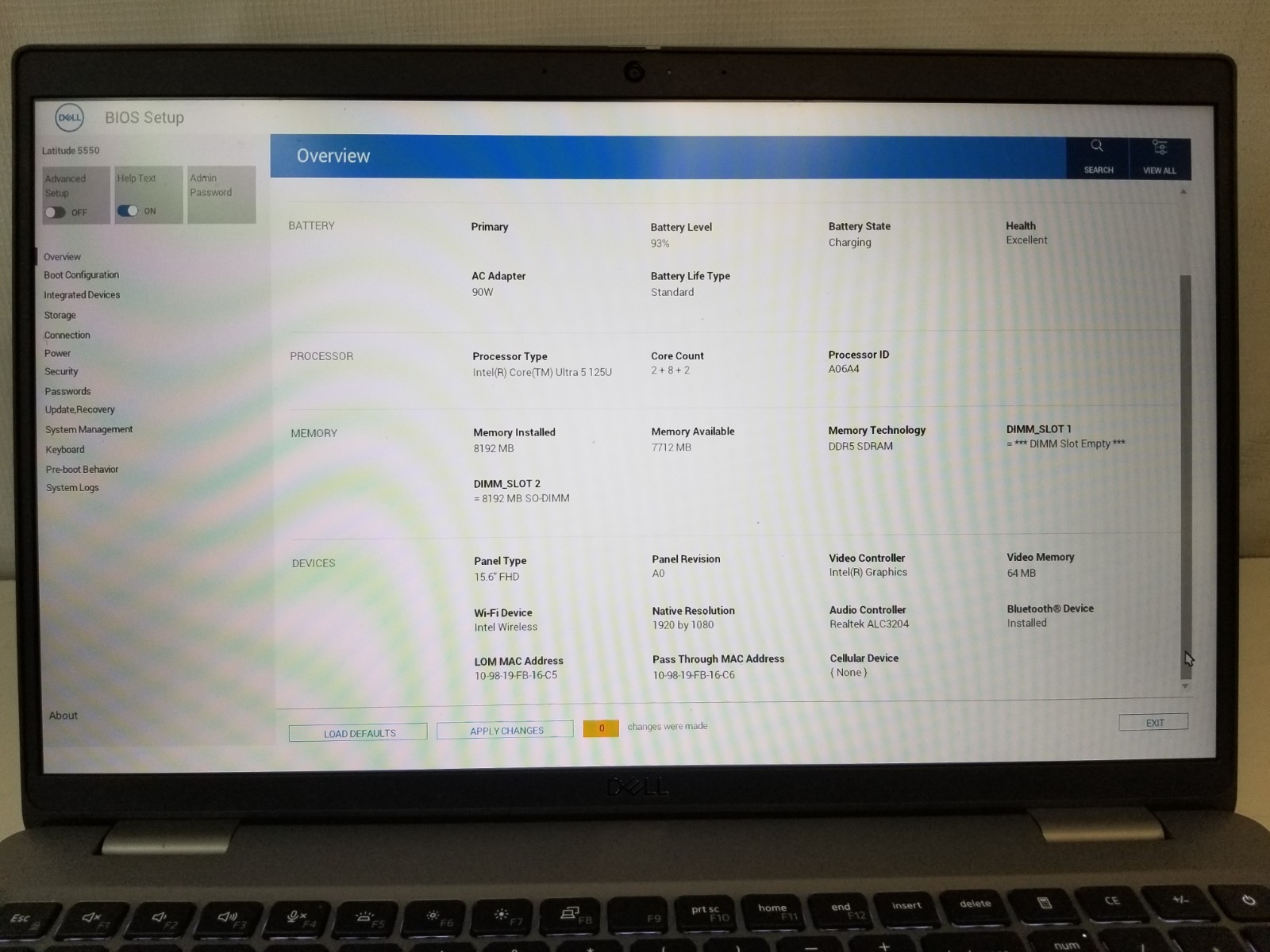 Dell Latitude 5550 / Intel Core Ultra 5 125U / 8GB RAM / No SSD / FREE DELIVERY