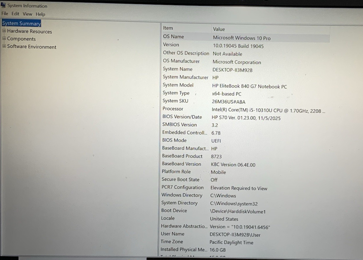 HP EliteBook 840 G7 14″ Intel i5-10310U 16GB DDR4 256GB NVMe | Windows 10 Pro
