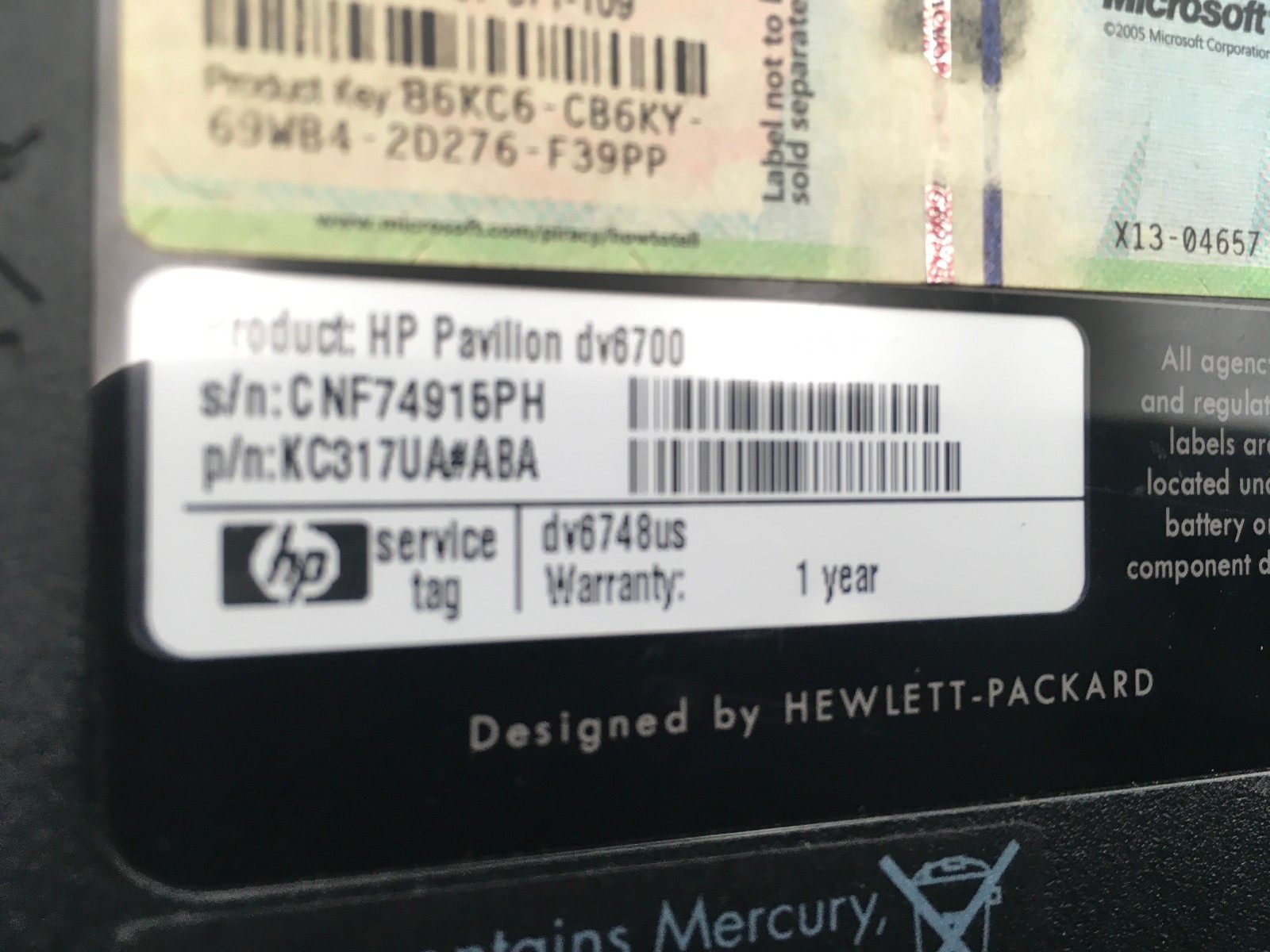 HP PAVILION DV6700 – BOOTS TO BIOS – AMD TURION 64 X2 – 2GB RAM – READ DESC – BB