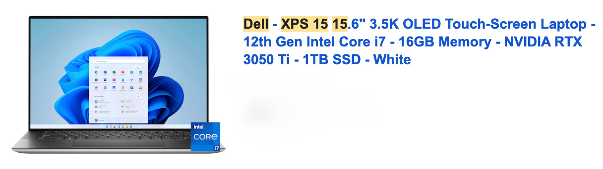 Dell XPS 15 9520 15.6″ 3.5K TOUCH OLED! i7-12700H 16GB RAM 1TB SSD RTX 3050 Ti
