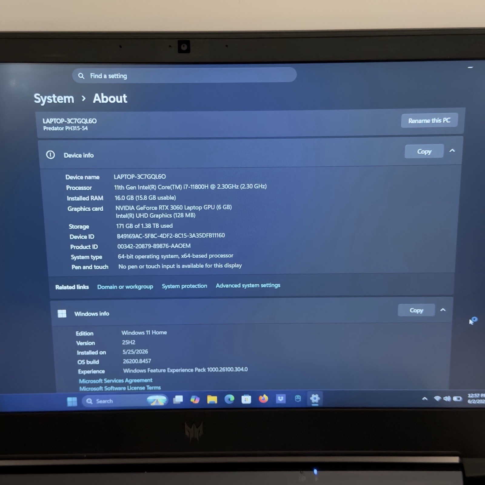Acer Predator Helios 300 Gaming Laptop | RTX 3060 | Intel i7 11th | FHD 144Hz
