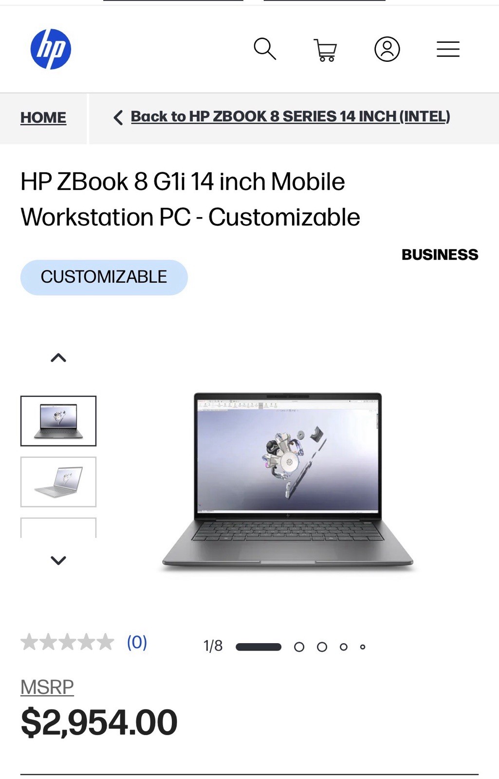 HP ZBook 8 G1i 14” Mobile Workstation Ultra 5 235U 16GB DDR5 512GB SSD