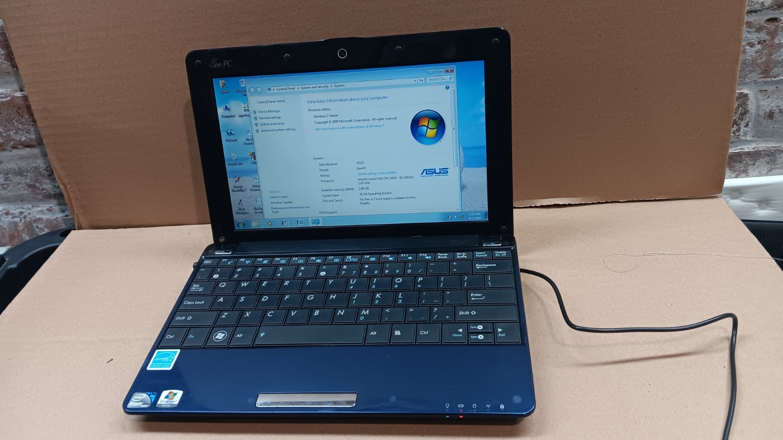 ASUS Eee PC 1001P 10.1″ Mini Netbook Atom N450 2GB 160 GB HD Windows 7 Starter