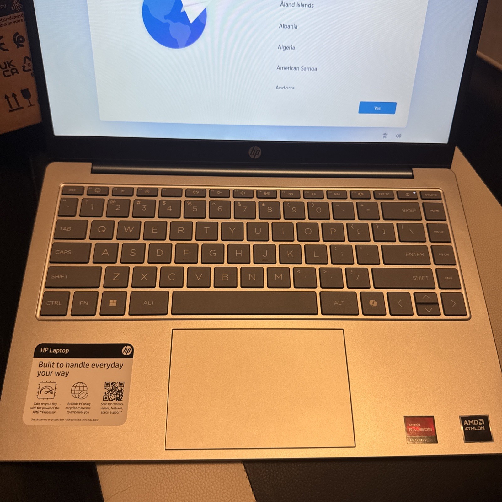 HP 14″ HD Laptop AMD Athlon 7120U 4GB RAM LPDDR5 128GB SSD New 14-em0002wm Blue