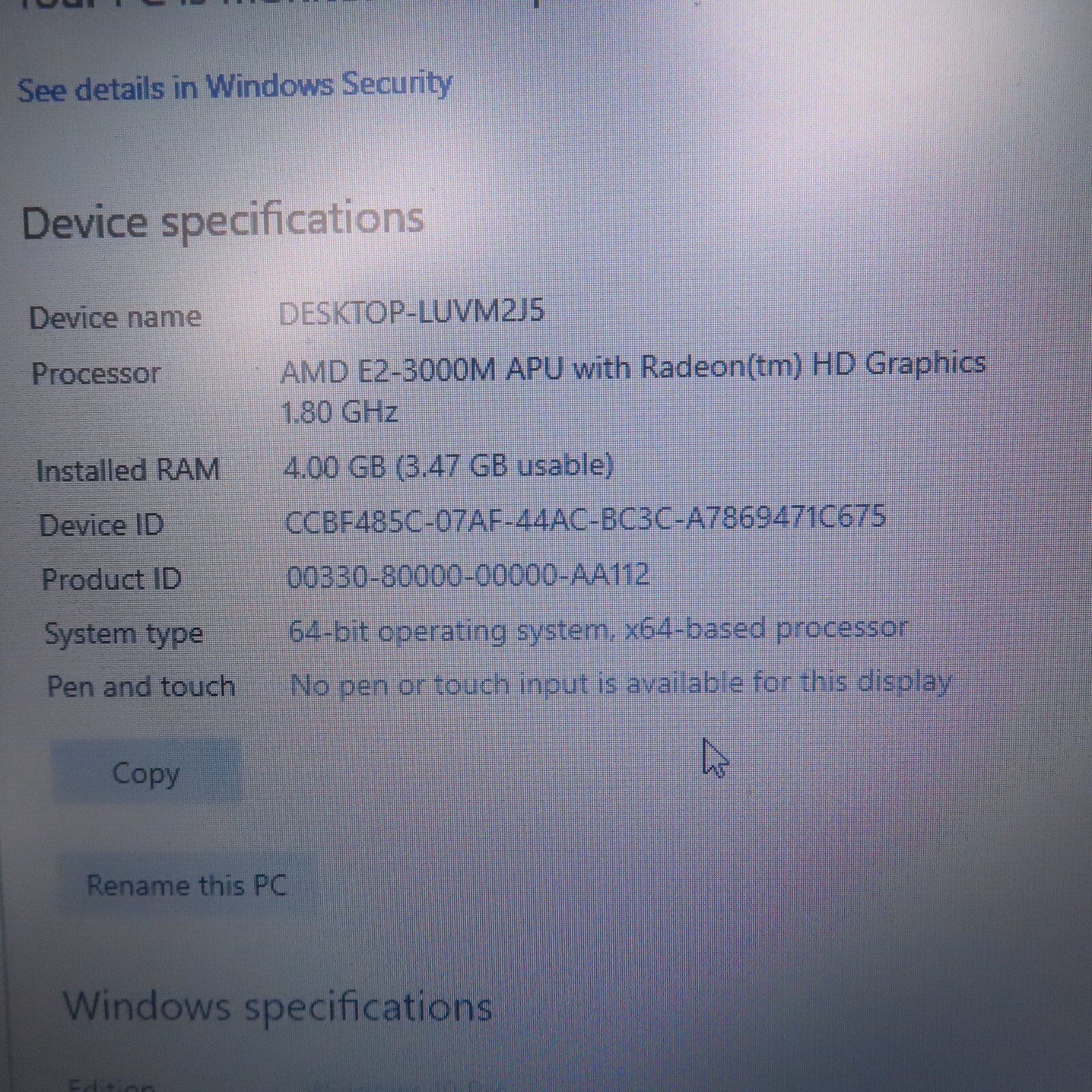 HP ProBook 4525s Laptop AMD E2-3000M 1.80GHz 120GB HDD 4GB RAM Win 10 Pro