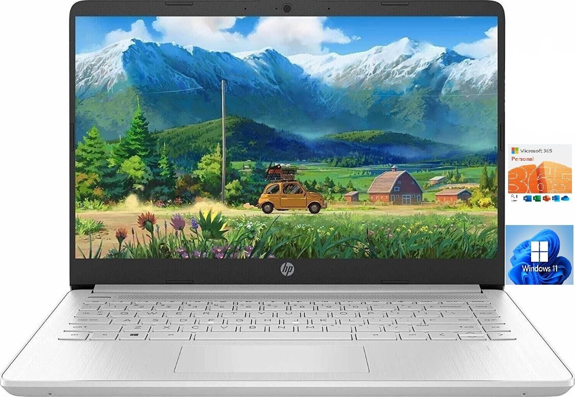 *NEW* HP 14″ HD Laptop, AMD 2-Core CPU, 8GB RAM 184GB (64+120SSD), MS365 Win 11