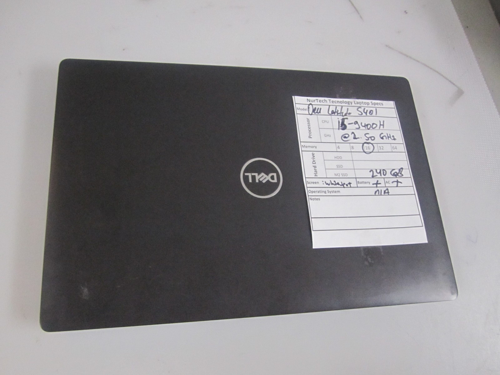 Dell Latitude 5401 14″ i5-9400H 2.5GHz 16GB/240GB m2SSD Laptop +AC NOOS READ_
