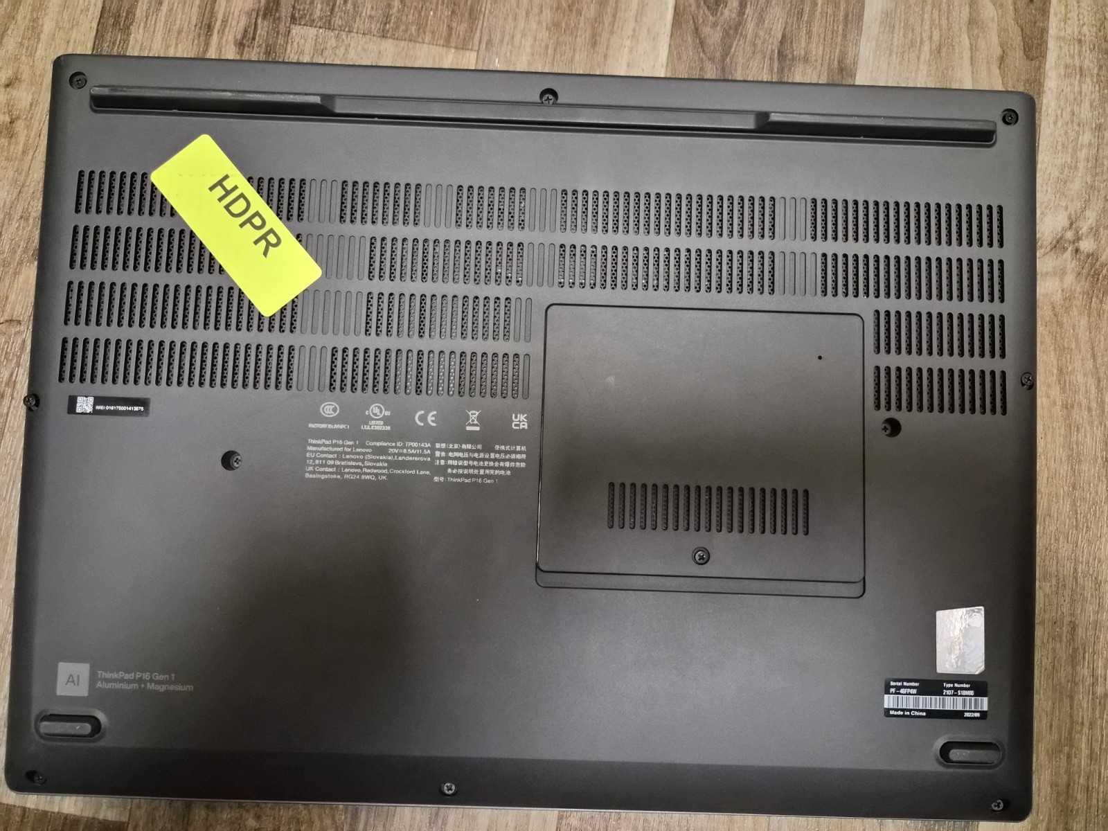 Lenovo ThinkPad P16 Gen 2 Intel Core I7 12th Gen 16GB Ram No SSD As-Is