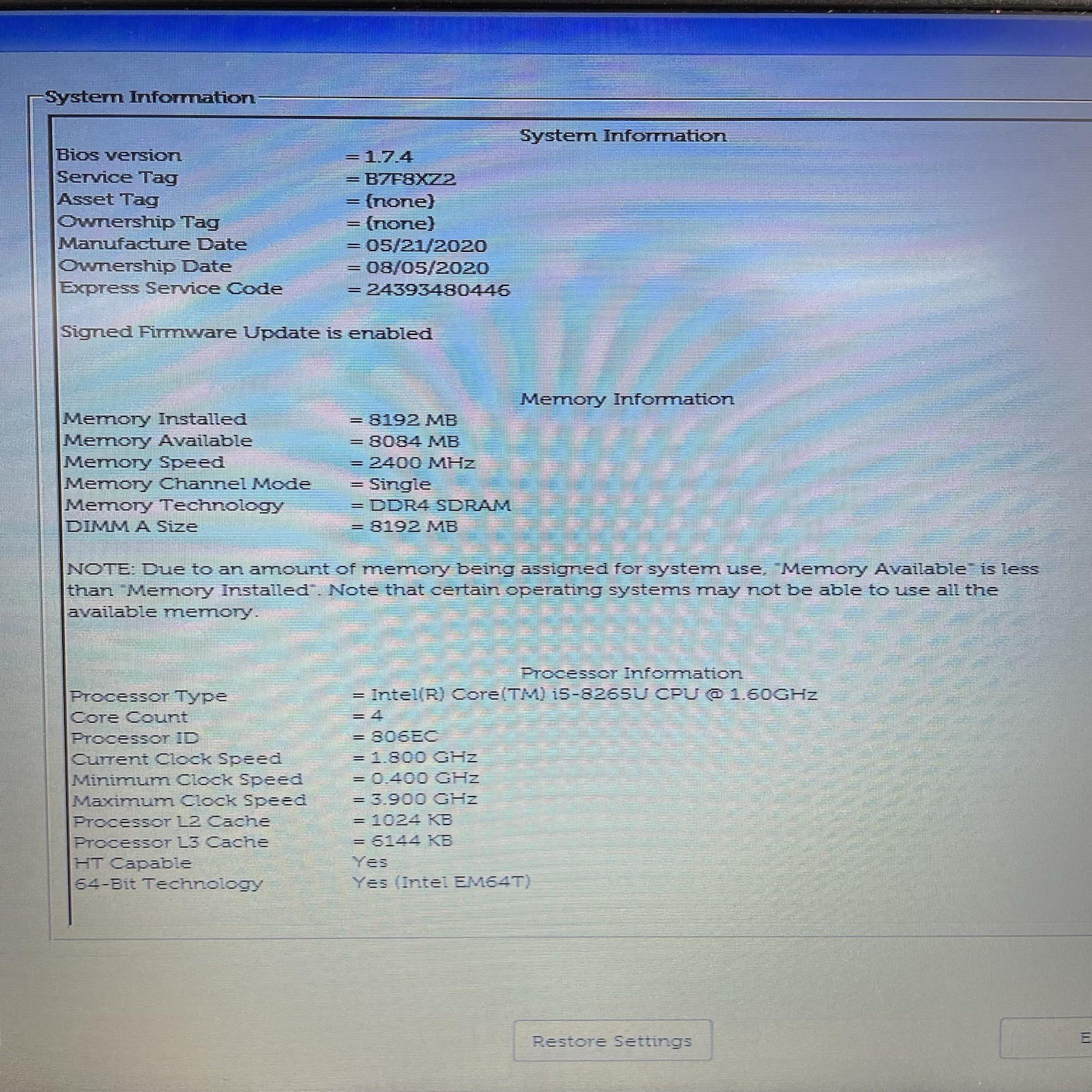 Dell Latitude 3310 13.3″ i5-8265U 1.60 GHz 8 GB RAM No SSD/OS/AC/Batt – READ