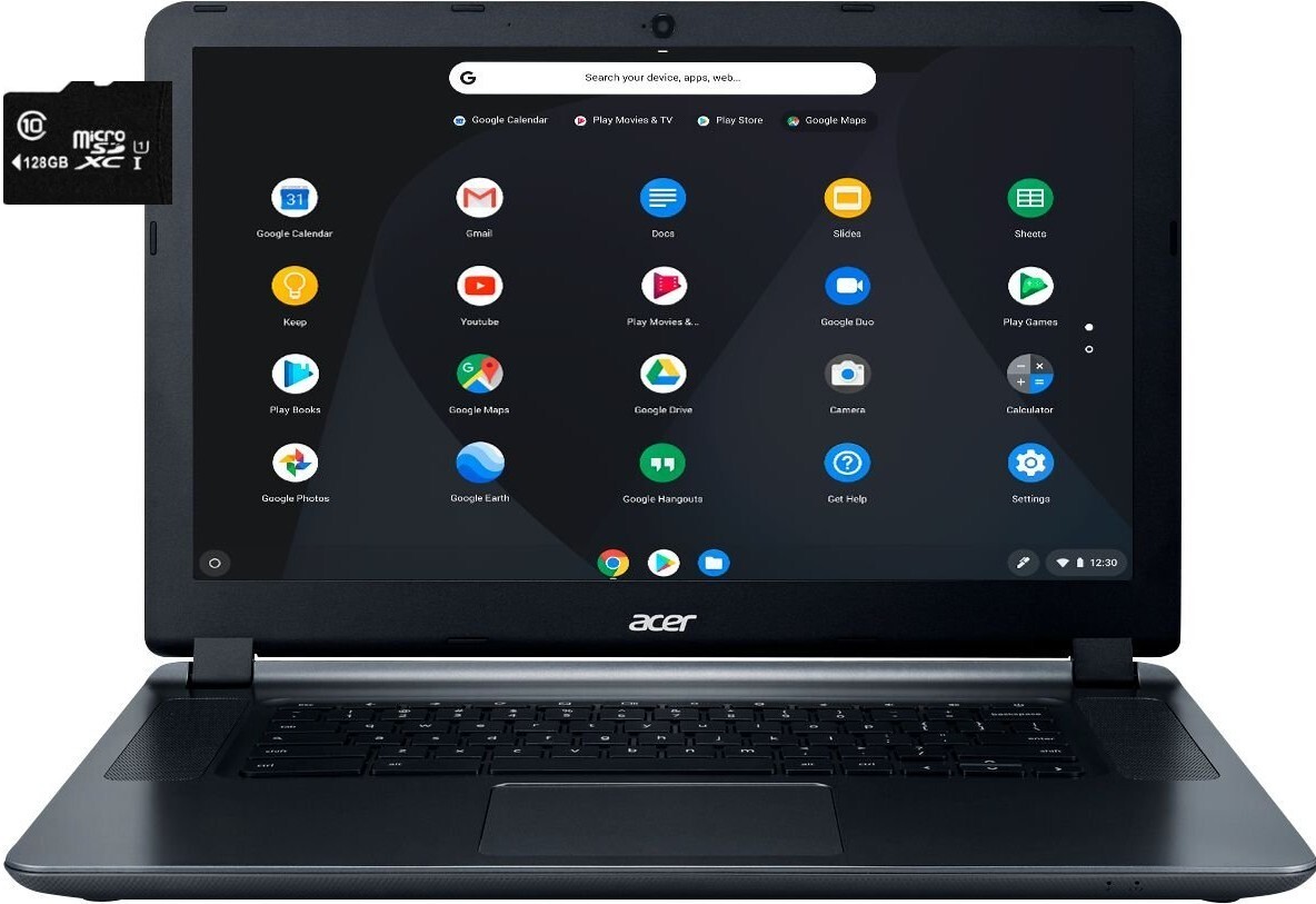 Acer 15.6″ HD Chromebook, Intel Celeron N3060 CPU, 4GB RAM, 144GB (16+128), Gray