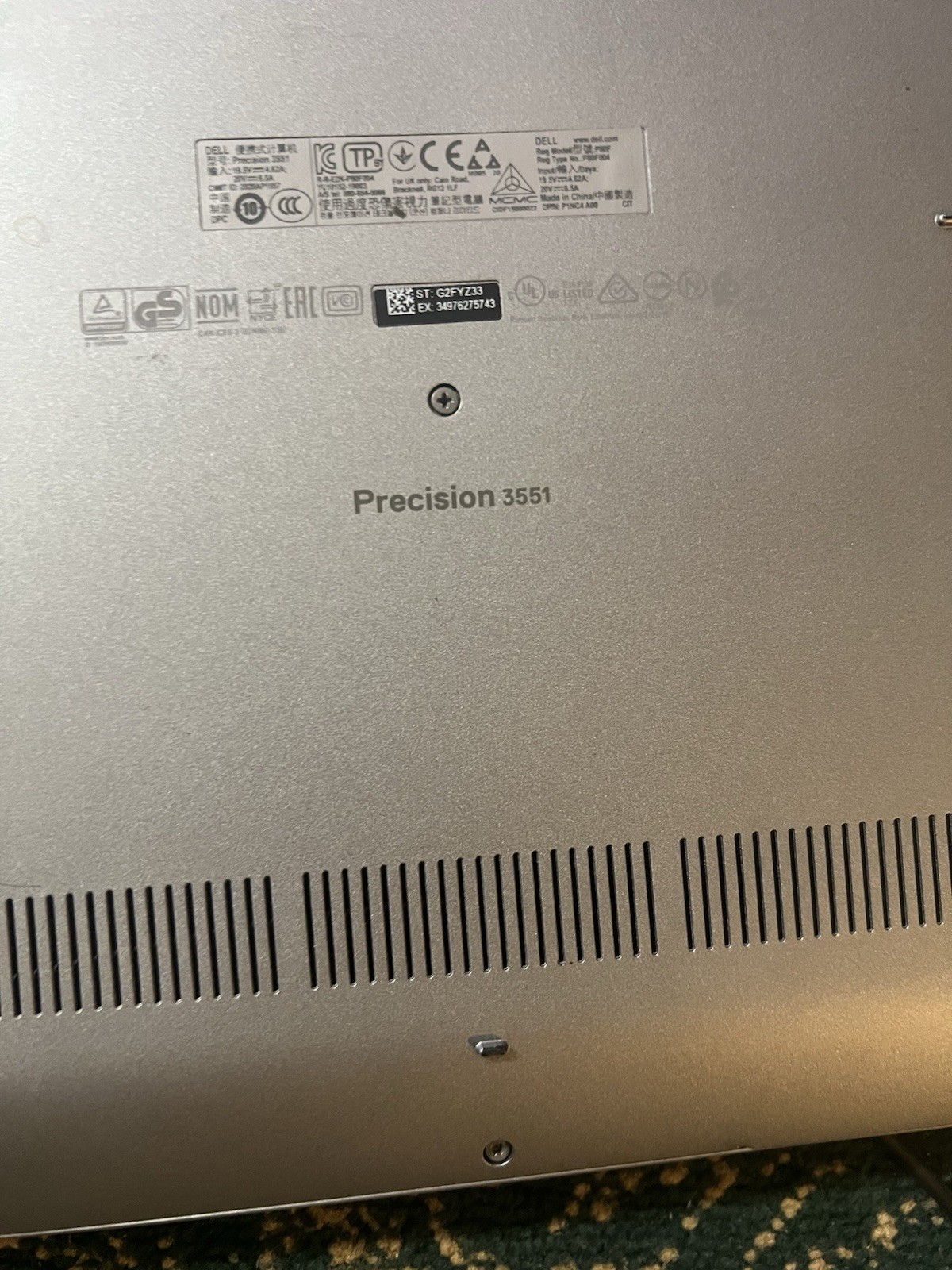 Dell Precision 3551 15″ FHD i7-10850H 2.70G 16GB 256GB SSD – Win 11 Pro