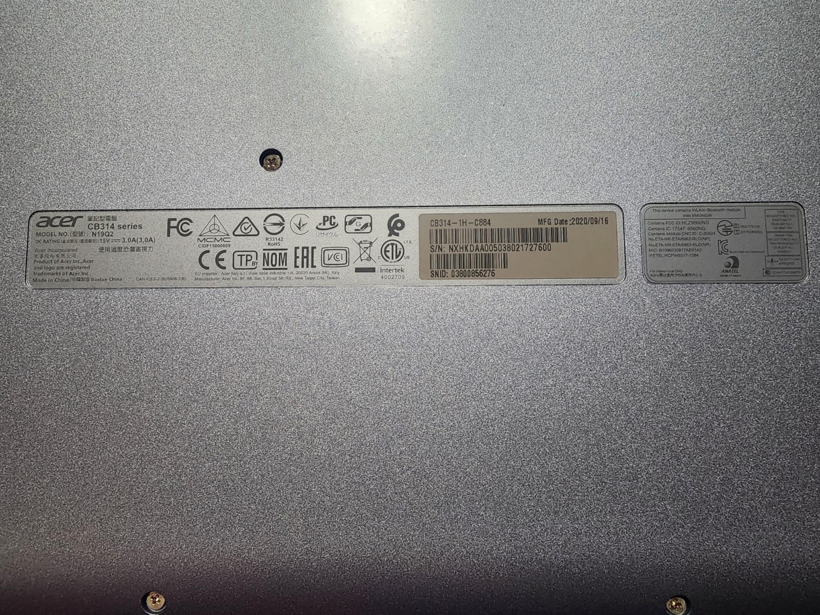 Acer Chromebook 314 14″ FHD Intel Celeron N 4GB 32GB eMMC Chrome OS Silver