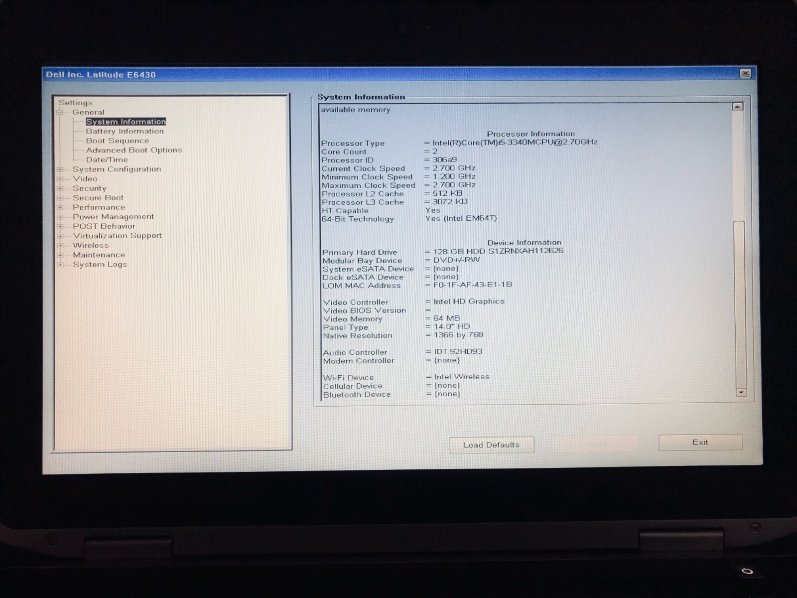 Dell Latitude E6430 14″ (128GB SSD, Intel Core i5-3340M, 2.70 GHz, 4GB) – Webcam