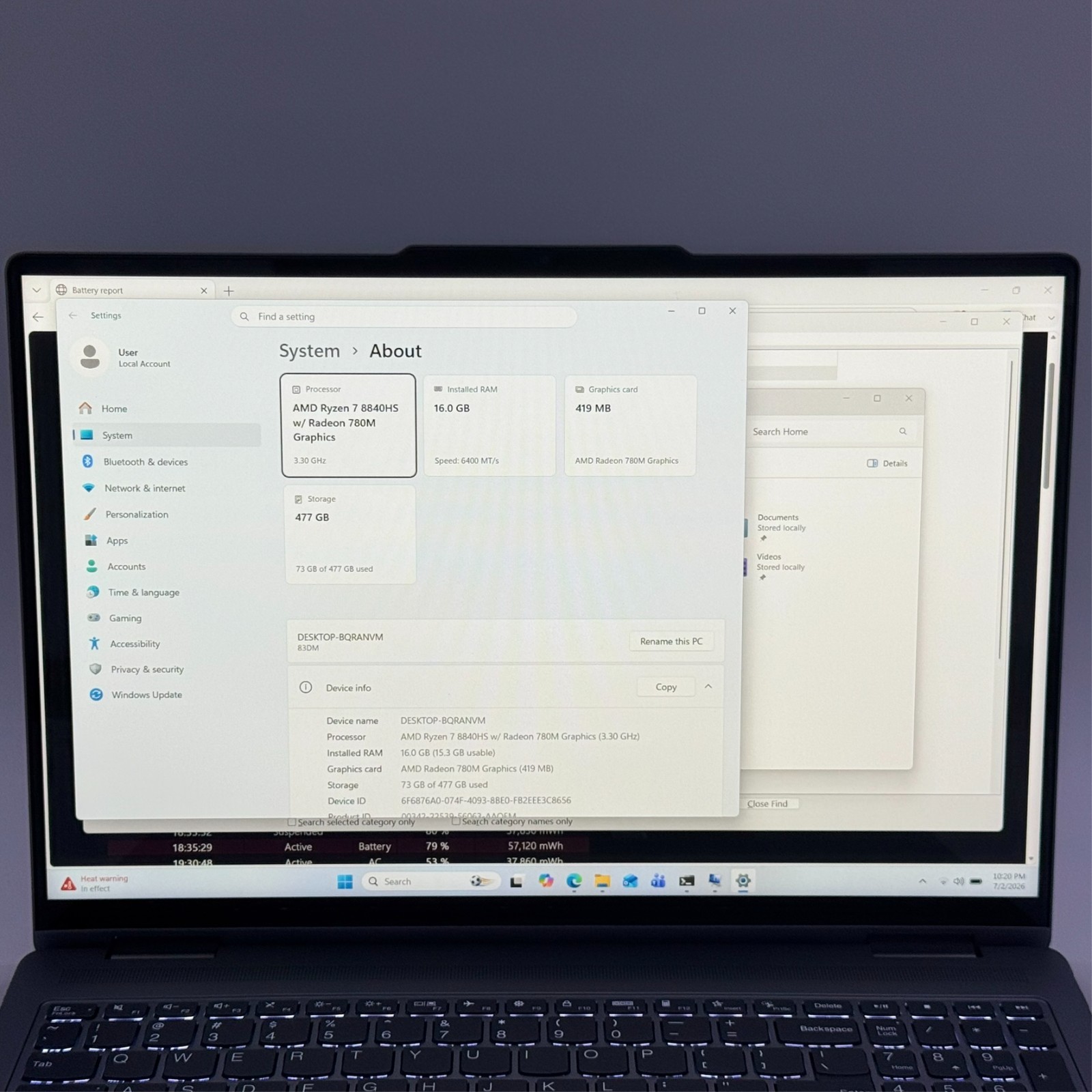 Lenovo Yoga 7 2-in-1 16″ 2K Touchscreen Ryzen 7 8840HS 16GB 512GB SSD Gray