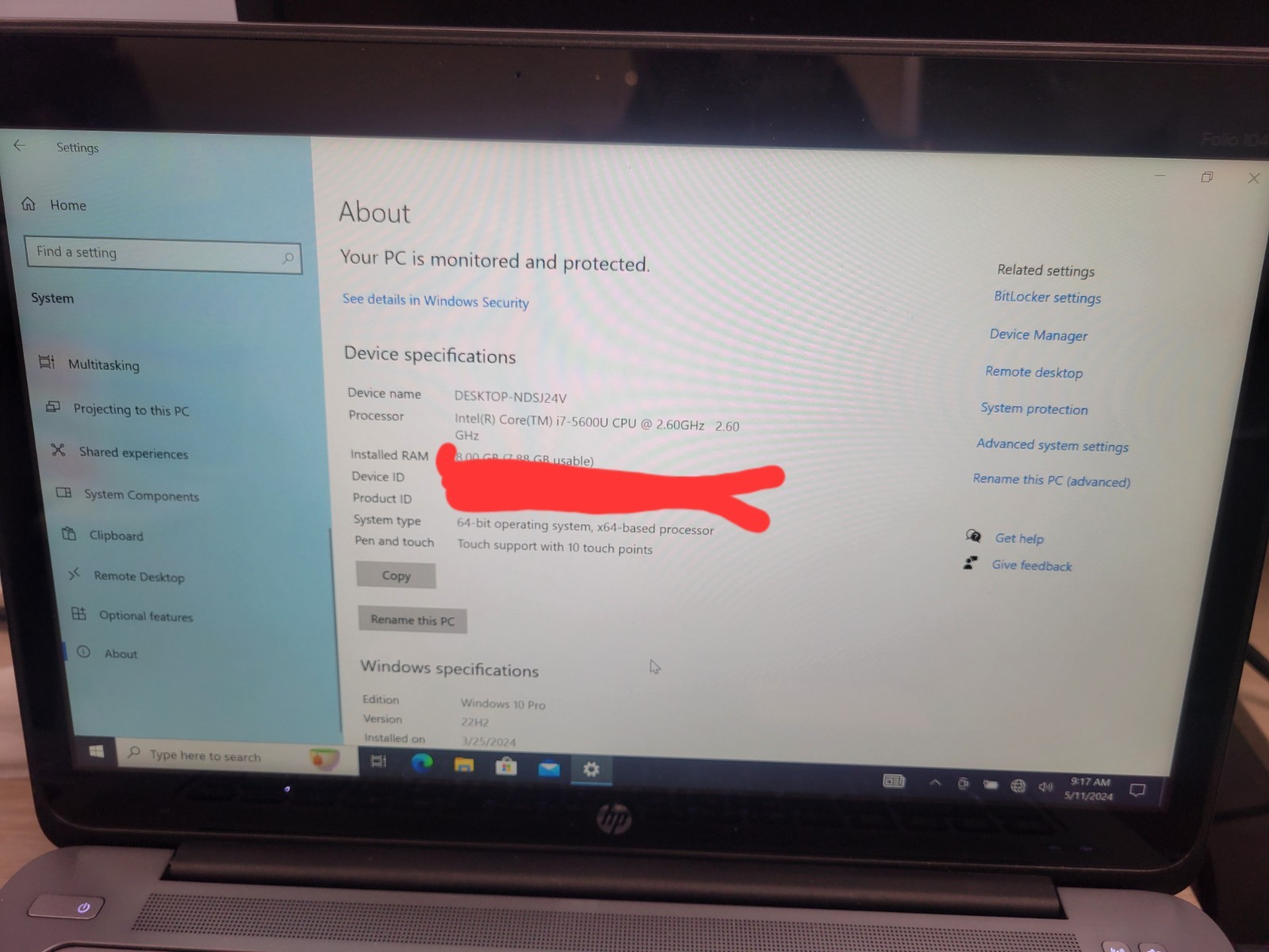 HP EliteBook Folio 1040 G2 i7-5600U 180GB SSD 8GB RAM Win 10 Pro TouchScreen