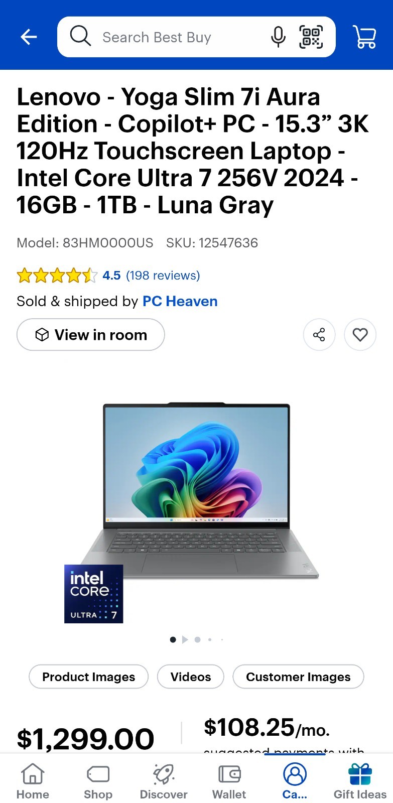 Lenovo Yoga Slim 7i Aura Edition 15.3″ 2.8K Touch Ultra 7 256V 16GB 1TB w11P 2Yr