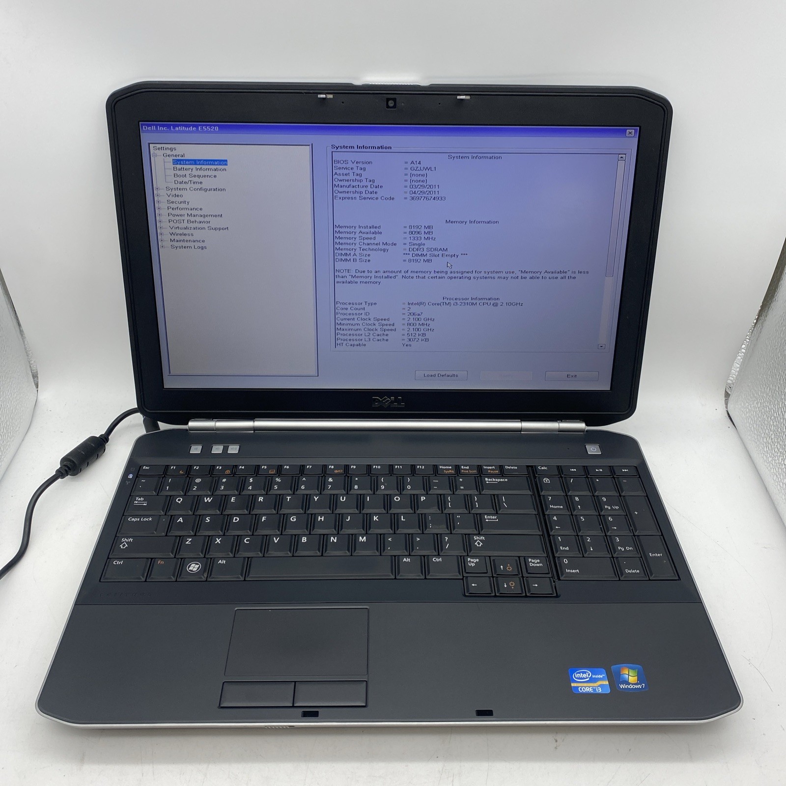 Dell Latitude E5520 i3-2430@2.26GHz | 8GB | NO HDD | NO OS | POWERS ON | Q2