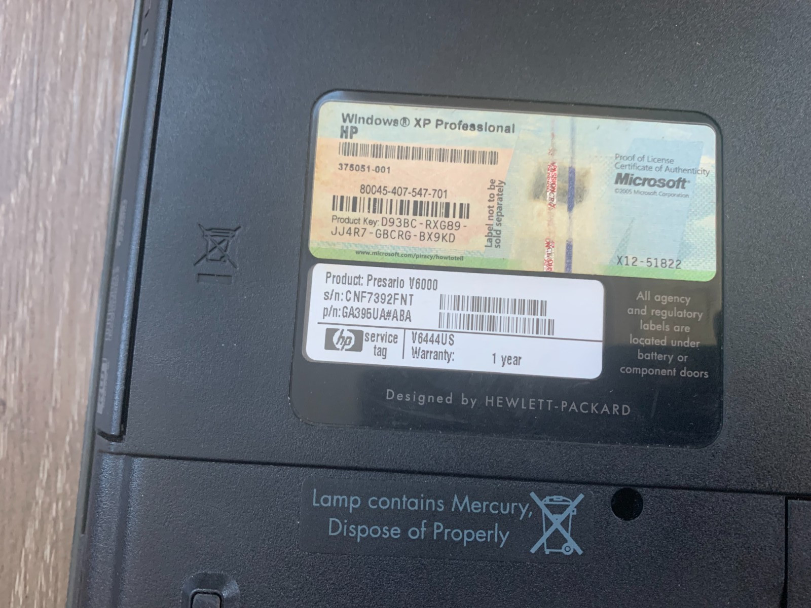 Compaq Presario V6000 15.4″ Intel Core Duo T2450 2.00Ghz 2GB RAM 120GB HDD Win 7