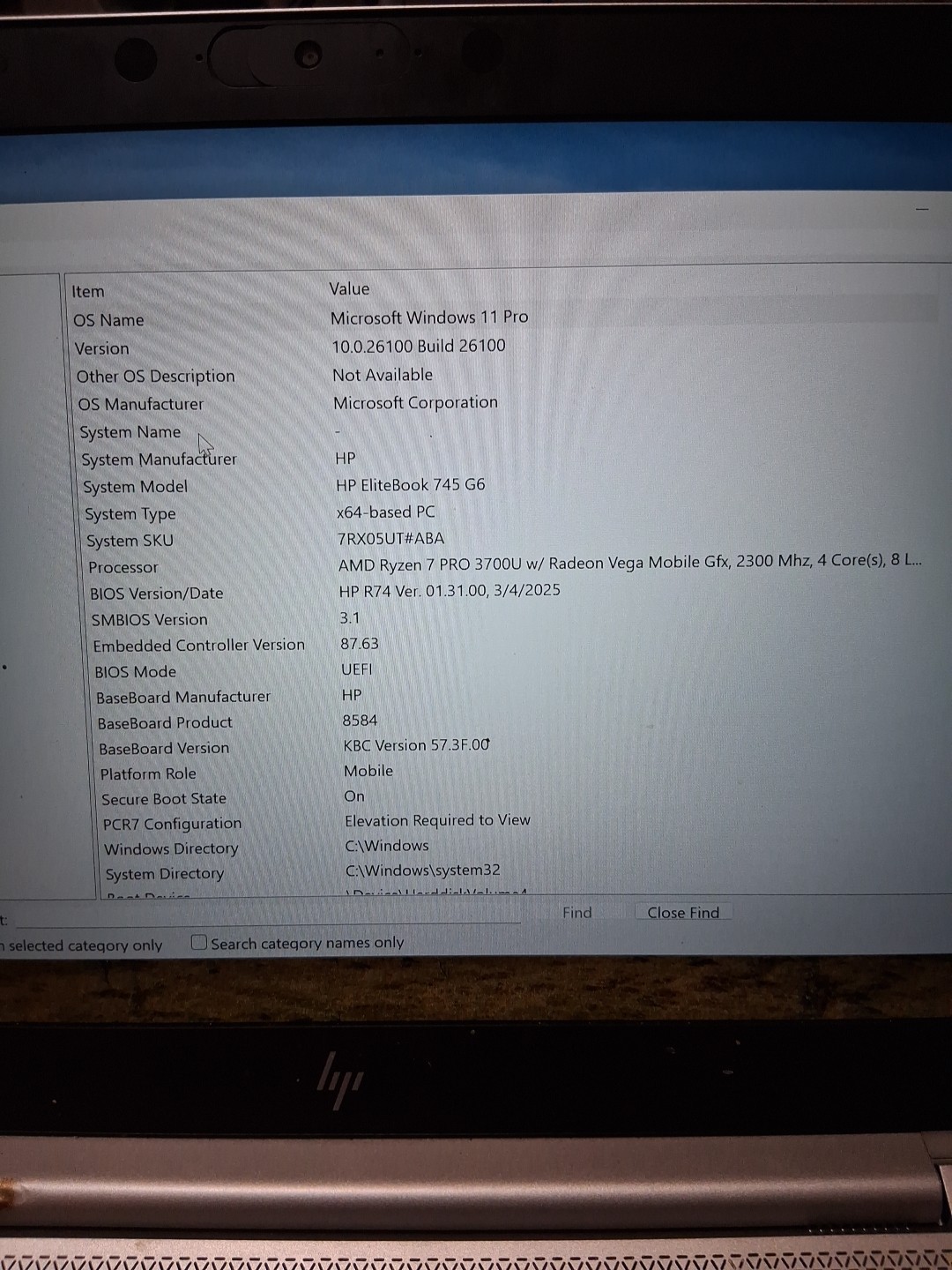 HP EliteBook 745 G6 Laptop 14-inch, AMD Ryzen 7 3700U, 2.30GHz, 16GB RAM, 256GB