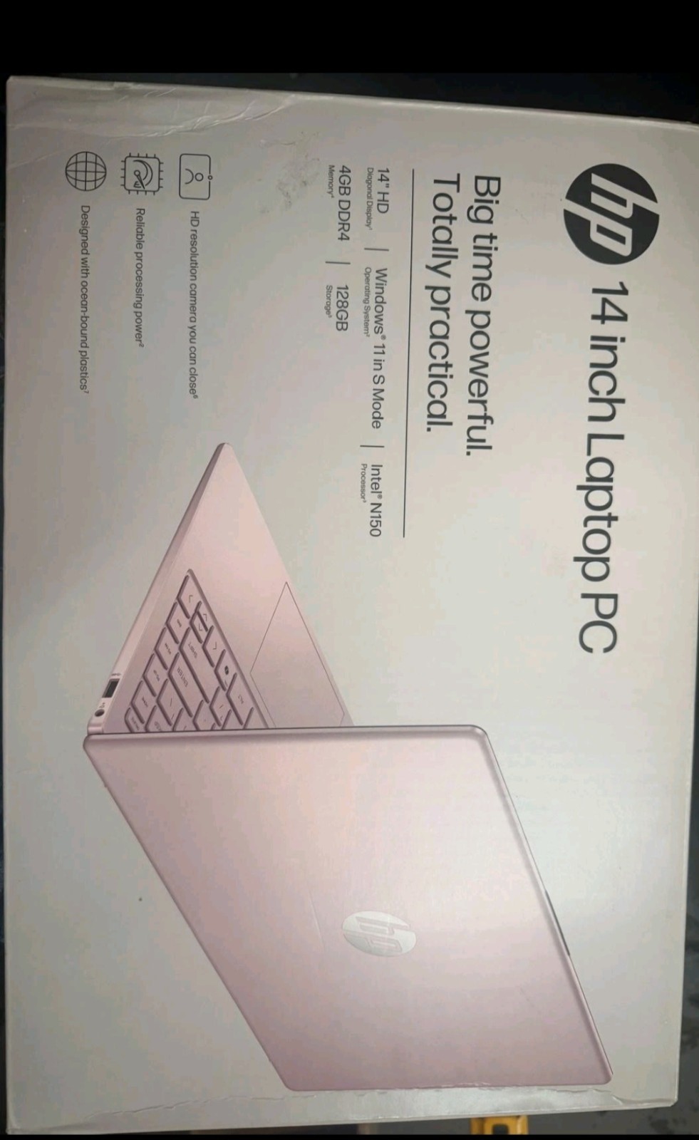 HP Stream 14 inch Win 11 Laptop Intel Processor N150 4GB 128GB eMMC Pink