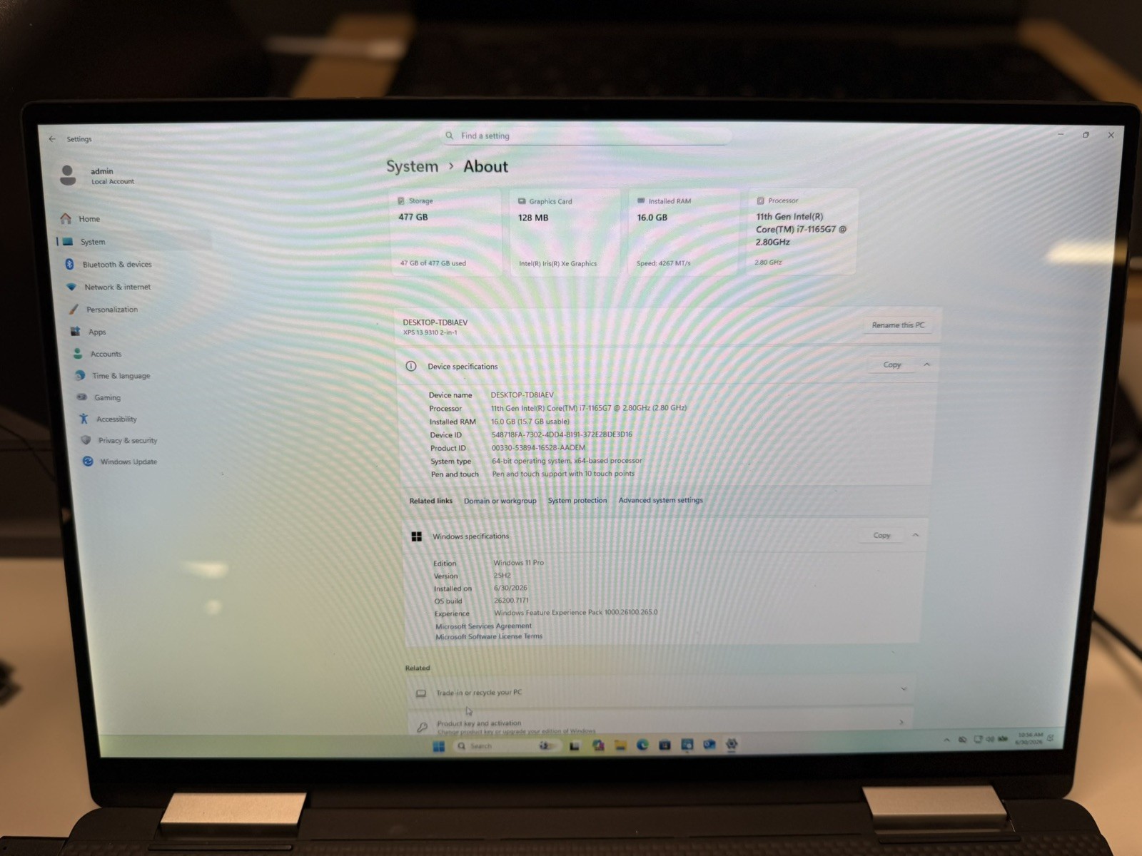 Dell XPS 13 9310 2-in1, i7-1270P, 16GB, 512GB, Win 11 Pro, Great, Touchscreen