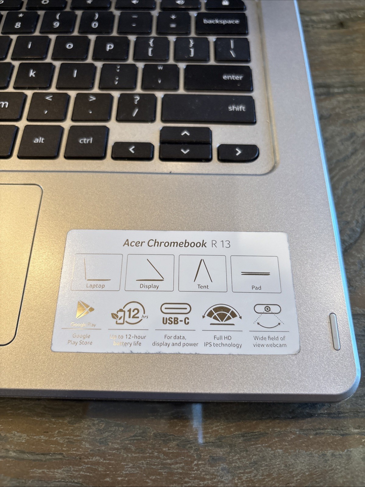 Acer Chromebook R13 Touchscreen Fold Technology 13″ Great Condition With Charger