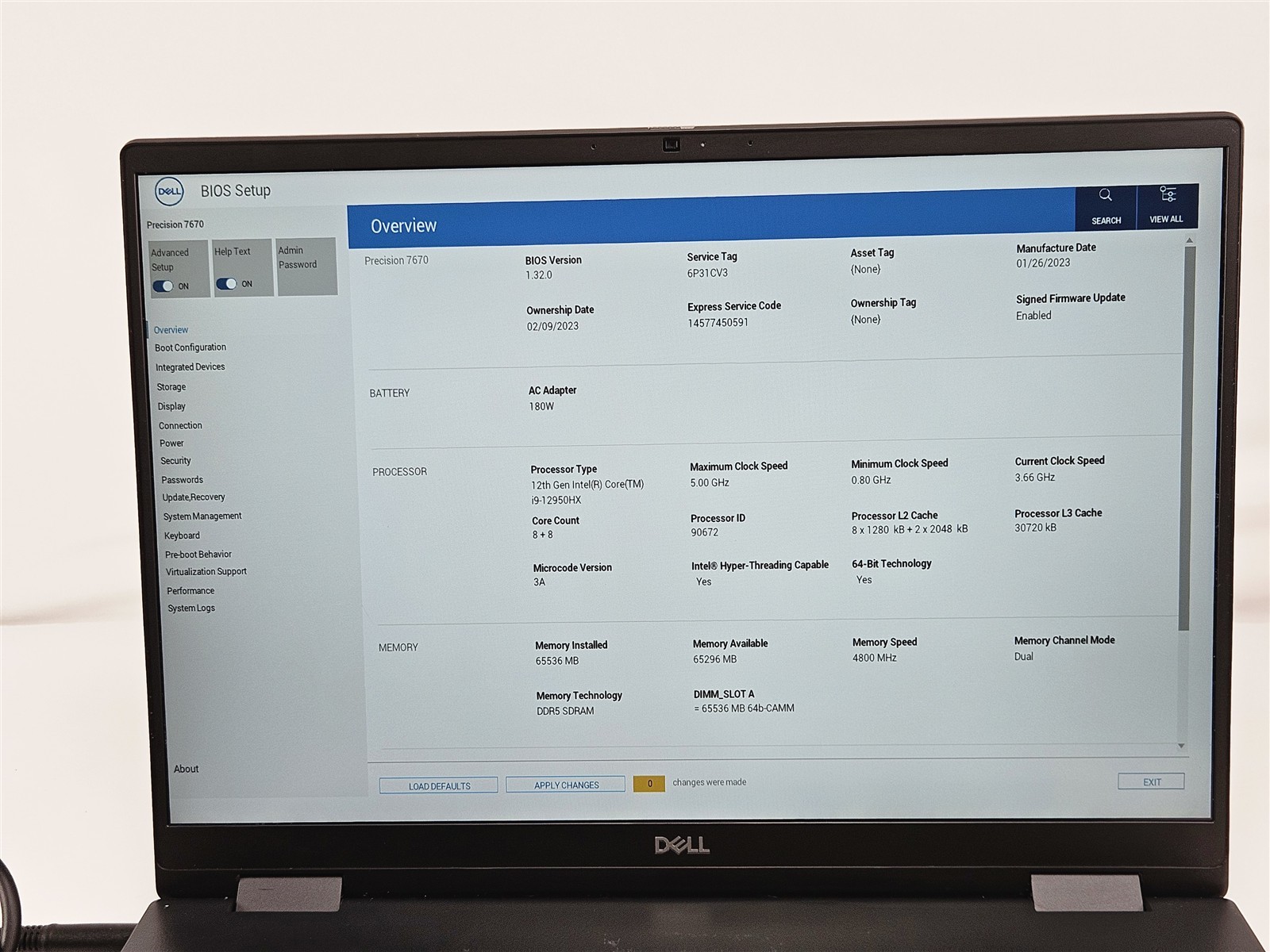 Dell Precision 7670 i9-12950HX 64GB 2TB SSD 16″ Mobile Workstation RTX A2000