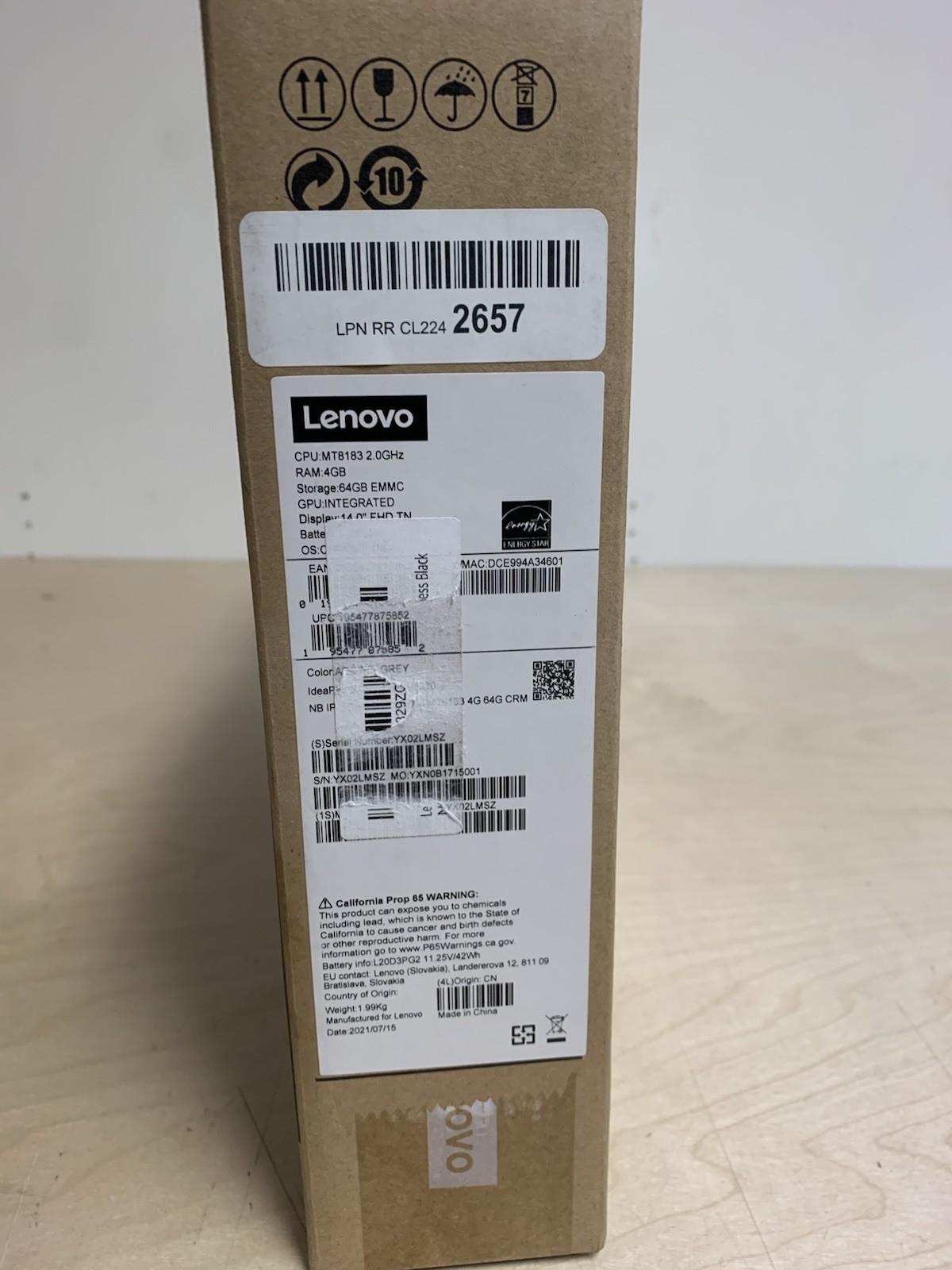 Lenovo Ideapad 3 Chrome,14″ FHD Laptop,MediaTek MT8183,4GB RAM , 64GB eMMC