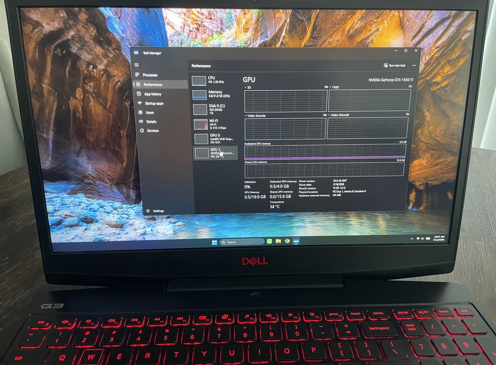 Dell G3 3500 Gaming Laptop i5-10300H GTX 1650 Ti 32 GB RAM 512 GB SSD