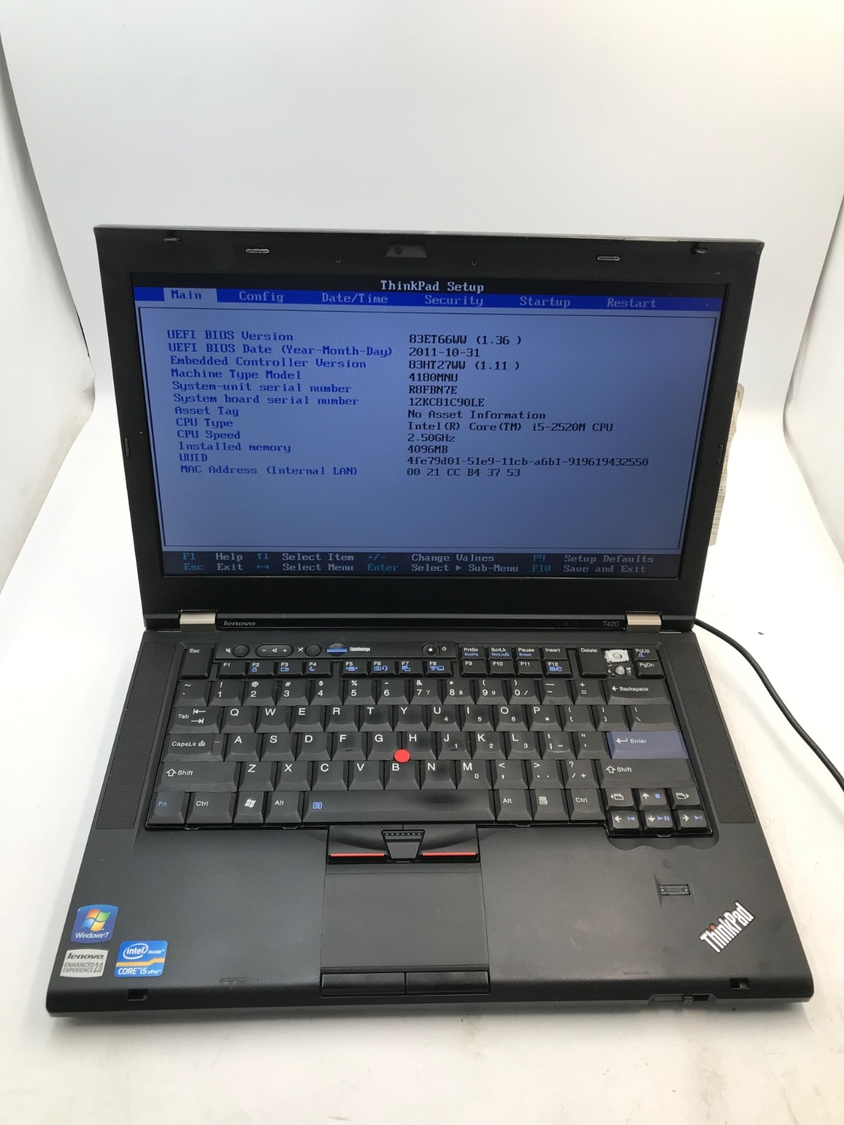 Lenovo ThinkPad E420 Intel i5-2520M 14″ -BOOTS TO BIOS/MISSING PARTS