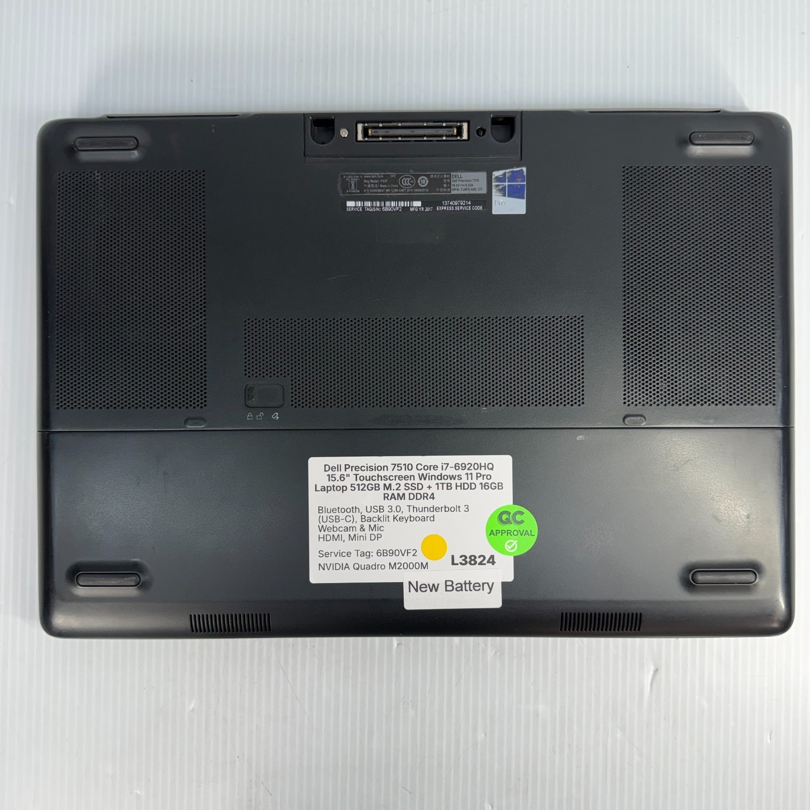 Dell Precision 7510 i7-6920HQ 15.6″ Touchscreen Windows 11 Pro Laptop 512GB SSD