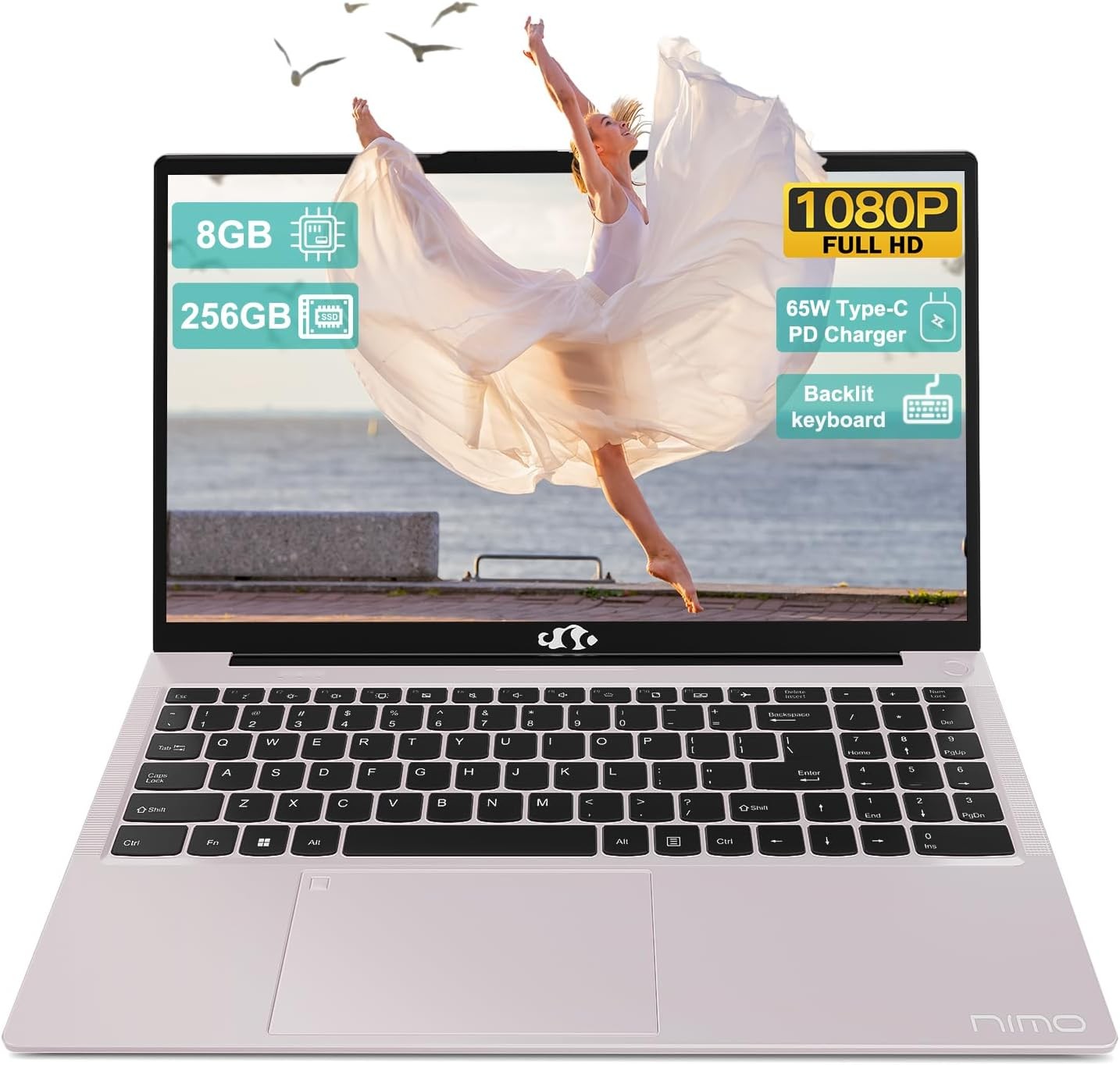 NIMO 15.6” FHD Laptop Intel Pentium N100 8GB RAM 256GB SSD Backlit KB Win11