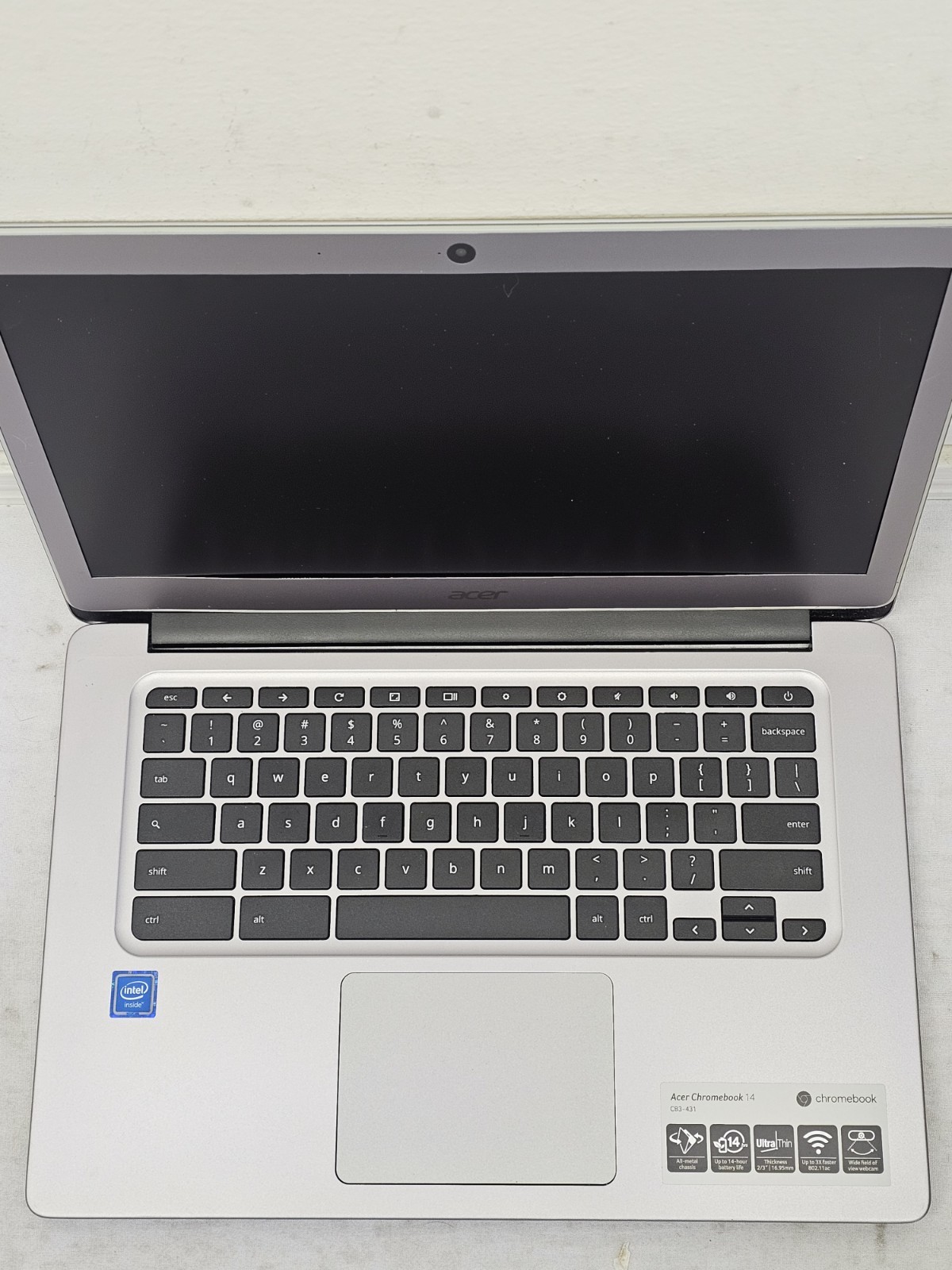 Acer Chromebook 14 CB3-431 Laptop – Intel Atom X5-E8000 – 4GB RAM – NO BATT-READ