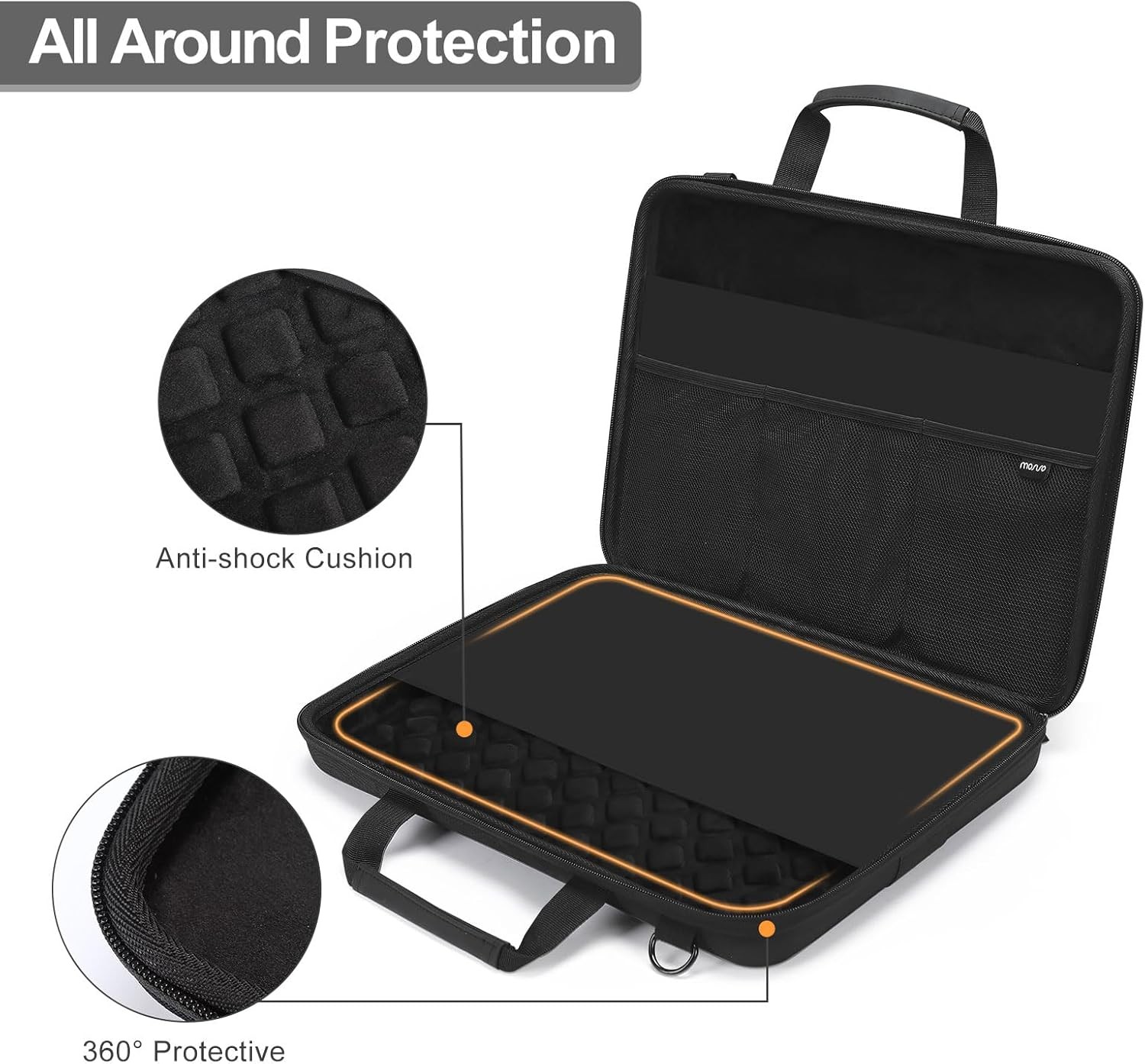 15-15.6 inch Hard Shell Laptop Bag Compatible with HP, MacBook