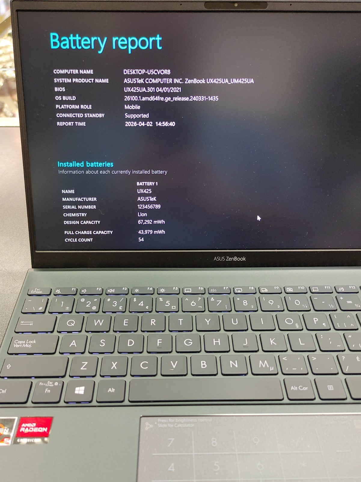Asus Zenbook 14 (UM425UA) 14″ FHD Laptop with AMD Ryzen 5 5500U/8GB/512GB/Win11